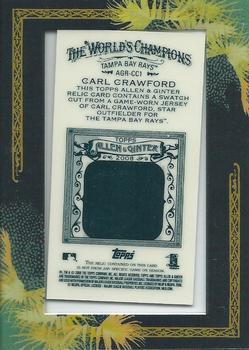 2008 Topps Allen & Ginter Framed Mini Relic Carl Crawford #AGR-CC1 Tampa Bay Rays