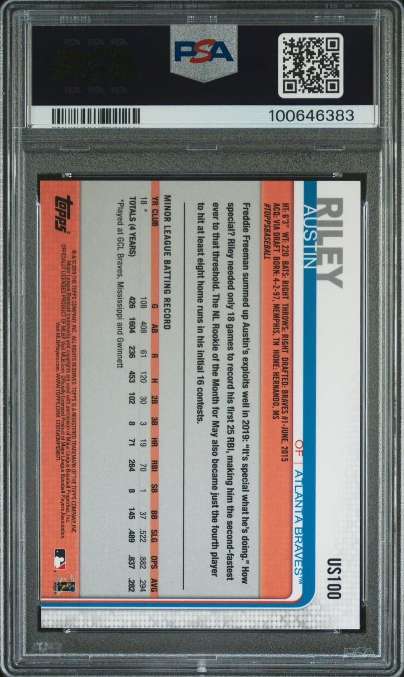 2019 Topps Austin Riley RC 3D #US100 PSA 9 Atlanta Braves