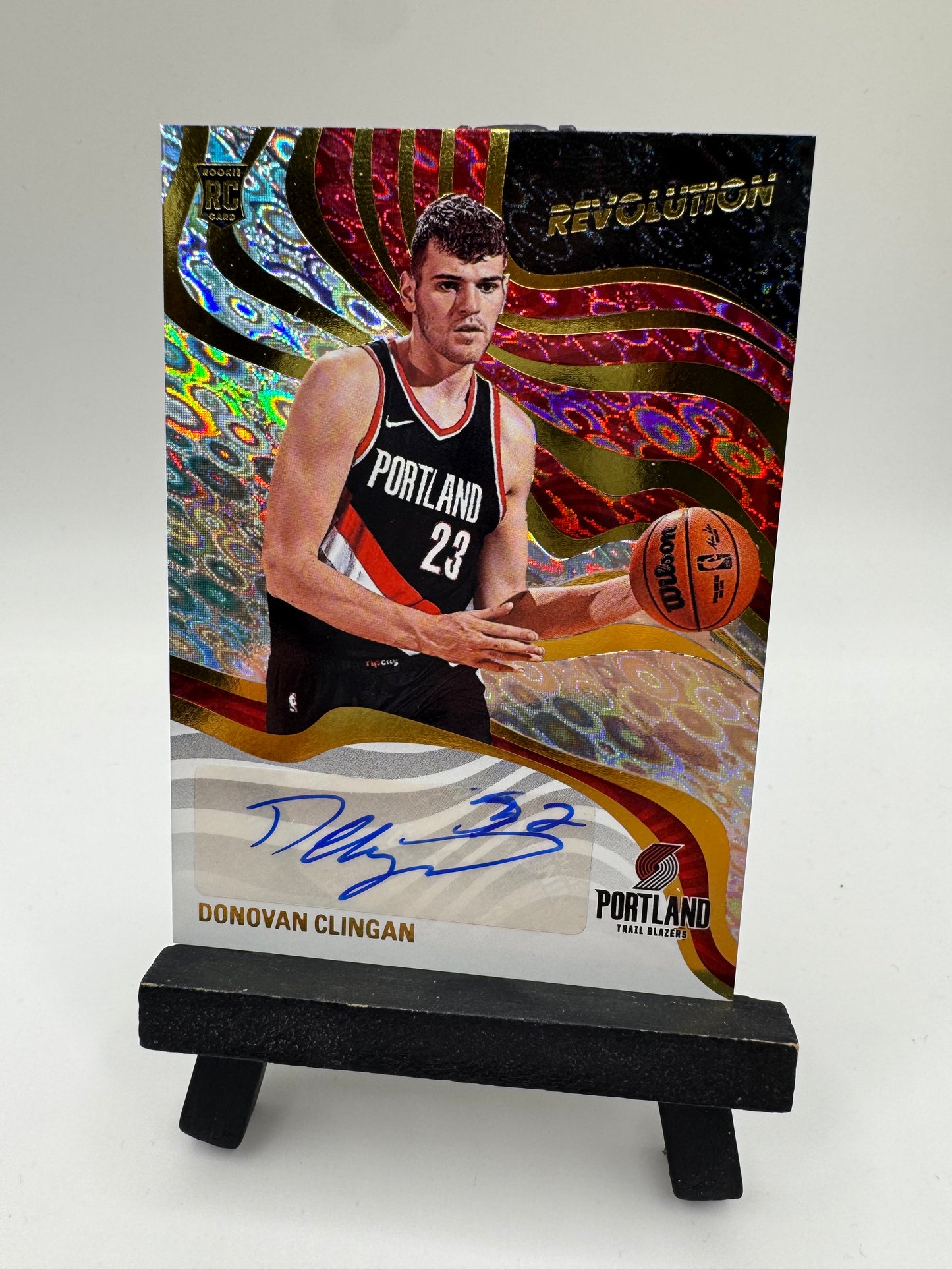 2024 Panini Revolution Autograph Donovan Clingan RC #RS-VAN Portland Trail Blazers