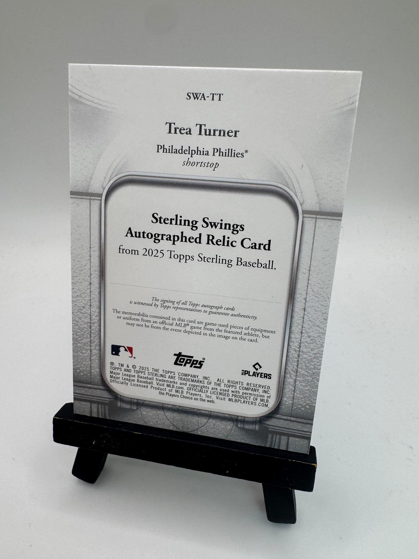 2025 Topps Sterling Patch Autograph /5 Trea Turner #SWA-TT Philadelphia Phillies