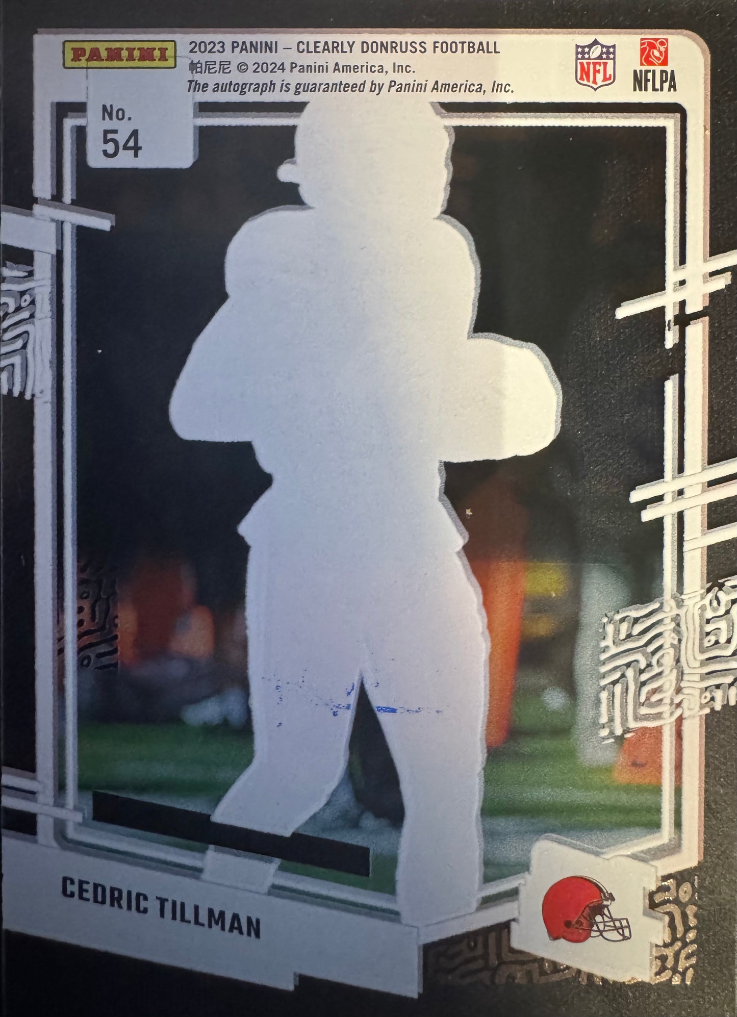 2023 Panini Clearly Donruss Rated Rookie Autograph Cedric Tillman RC #54 Cleveland Browns