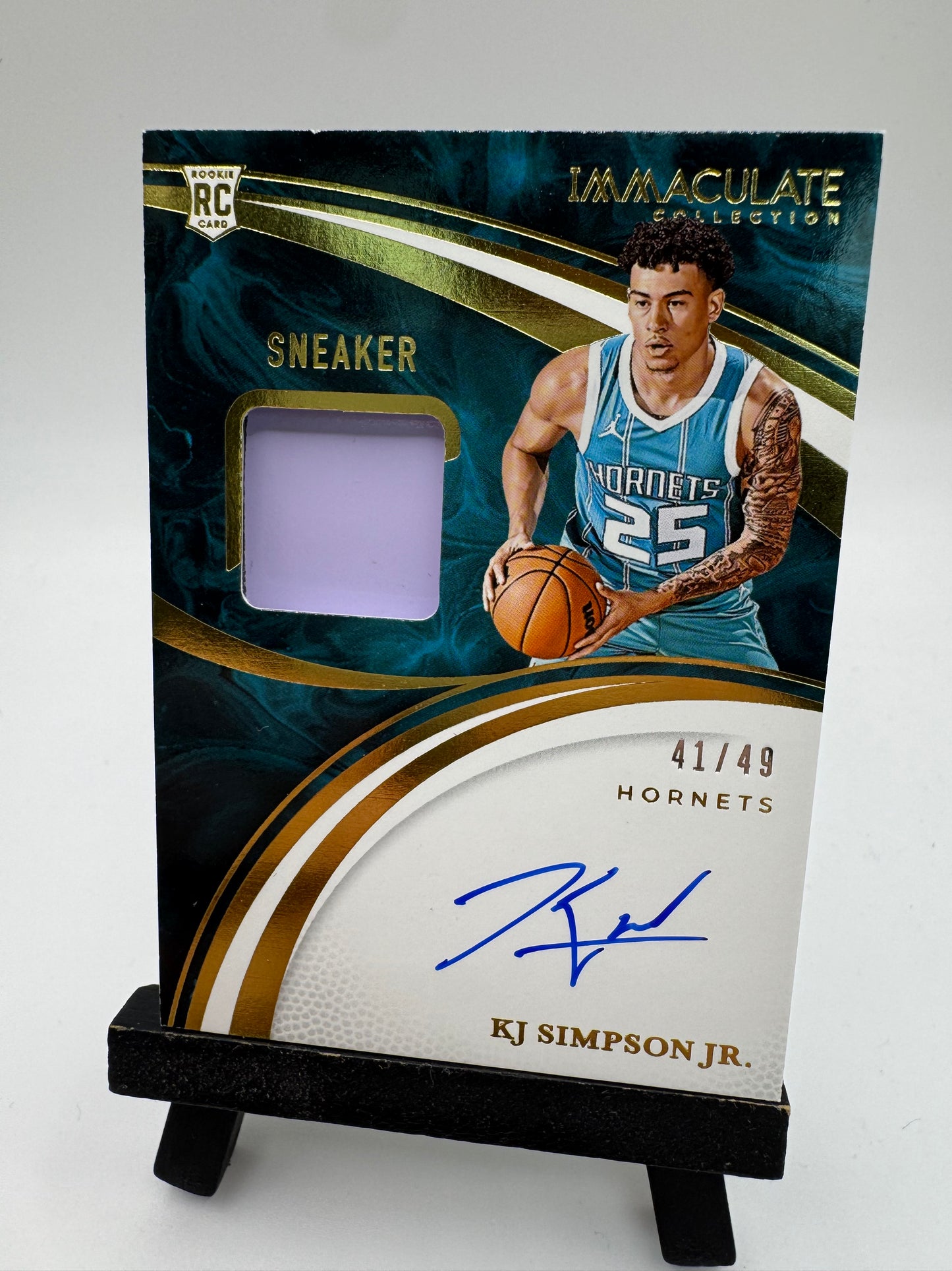 2024 Panini Immaculate Sneaker RPA /49 KJ Simpson RC #SSS-KJS Charlotte Hornets