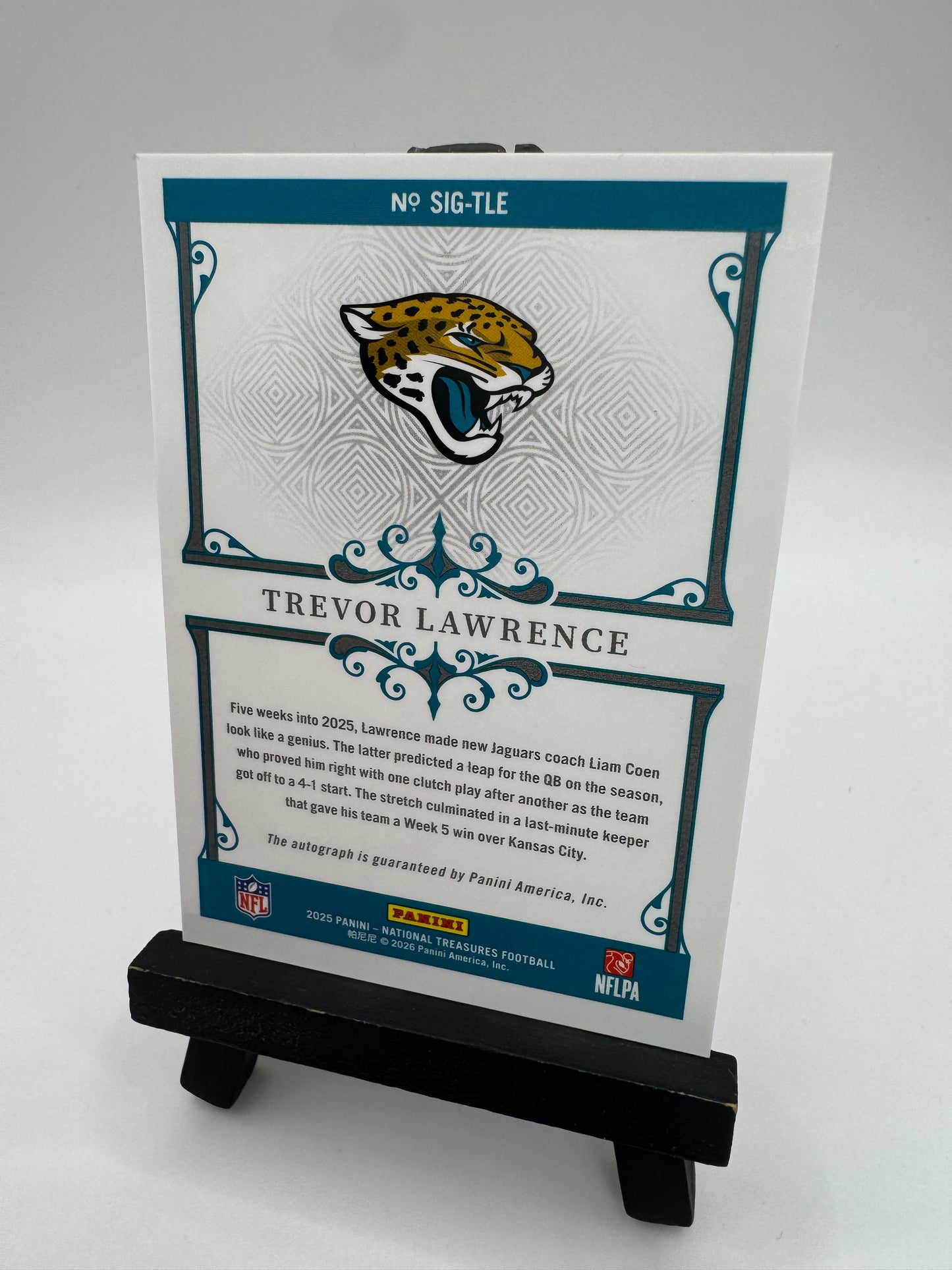 2025 Panini National Treasures Autograph /99 Trevor Lawrence #SIG-TLE Jacksonville Jaguars