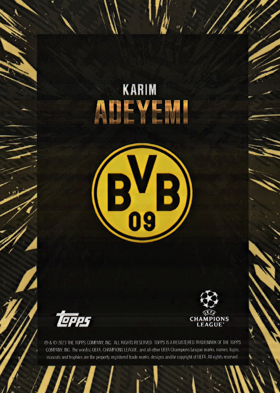 2023 Topps Gold x Whip UCC Karim Adeyemi Borussia Dortmund