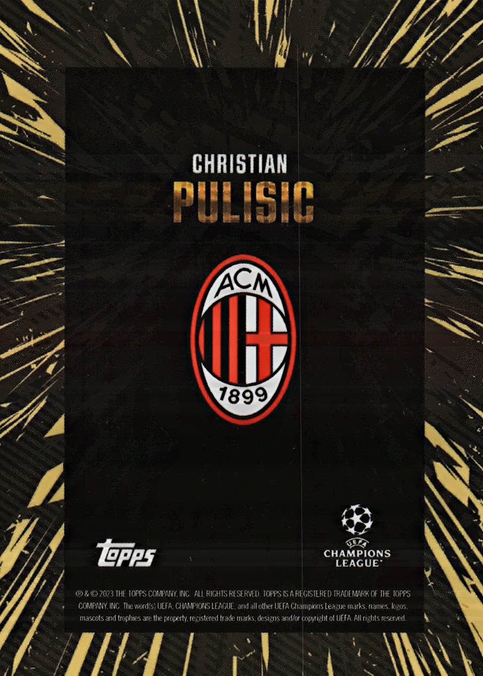 2023 Topps Gold x Whip UCC Christian Pulisic A.C. Milan
