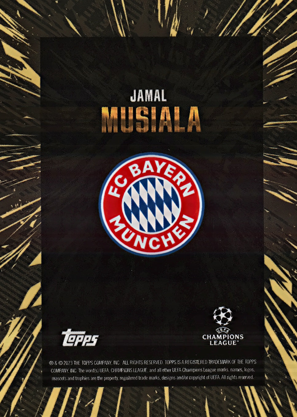 2023 Topps Gold x Whip UCC Elite Jamal Musiala FC Bayern Munchen