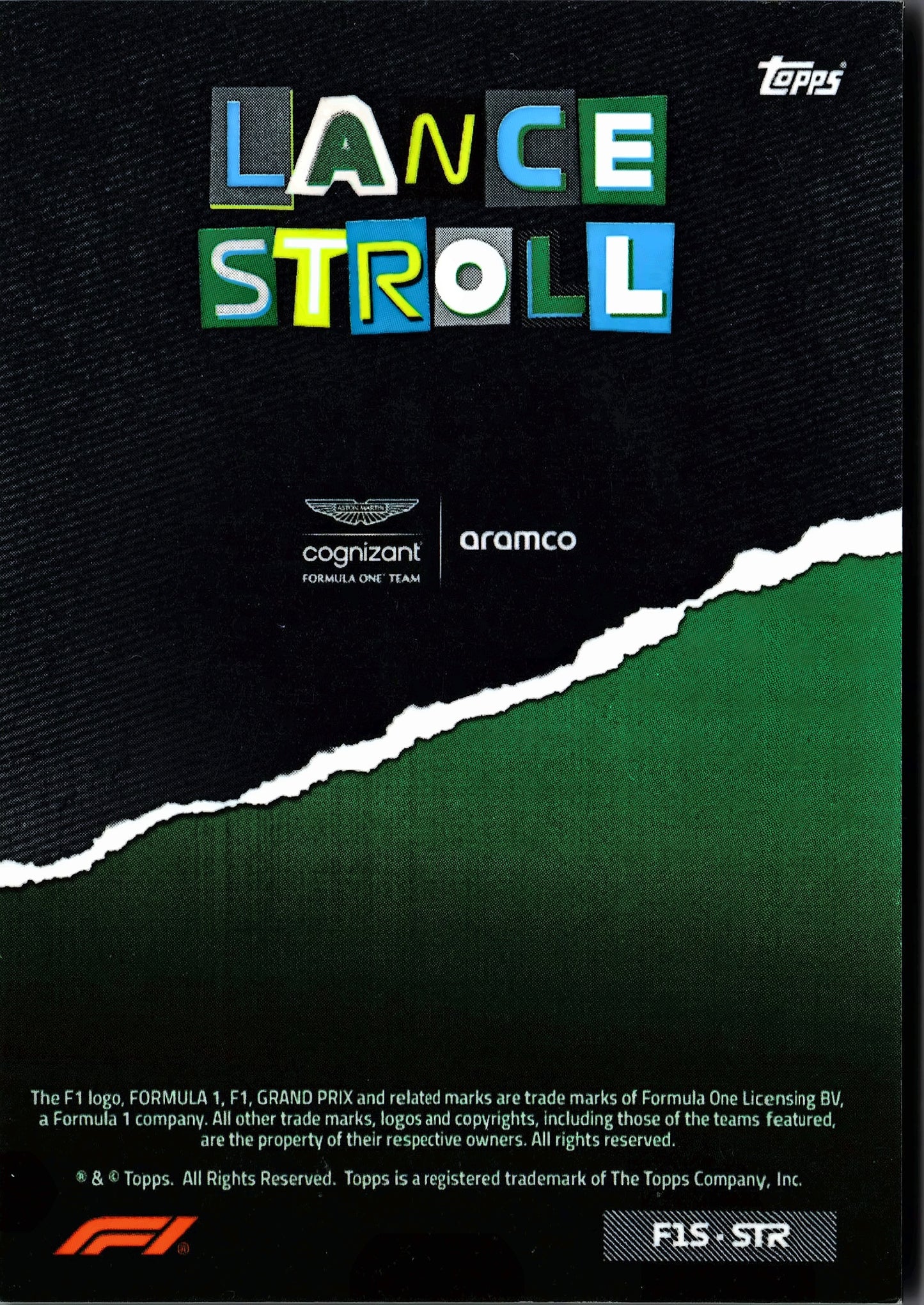 2023 Topps Formula 1 Album Exclusive Lance Stroll #F1S-STR Aston Martin