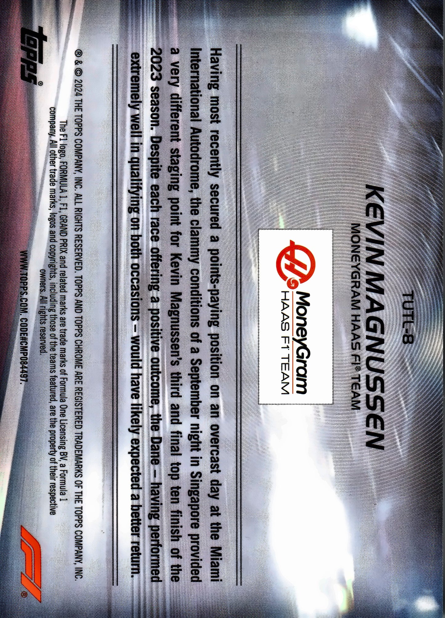 2024 Topps Chrome Formula 1 Turn Up The Lights Kevin Magnussen #TUTL-8 Haas
