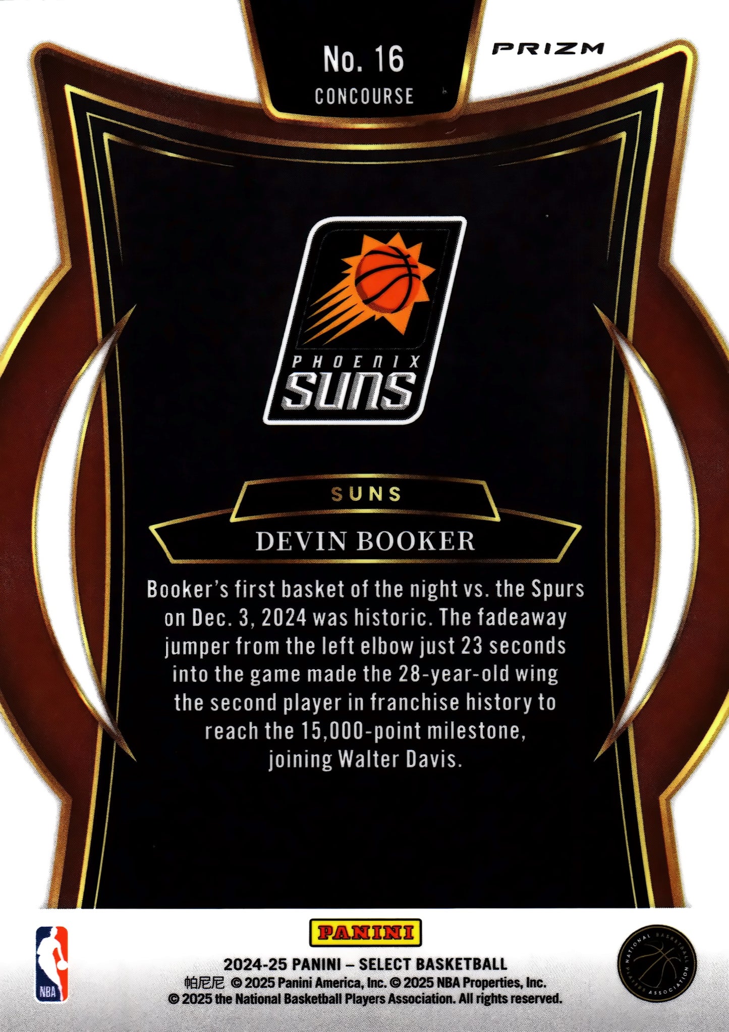 2024 Panini Select NBA Blue Prizm Concourse Devin Booker #16 Phoenix Suns