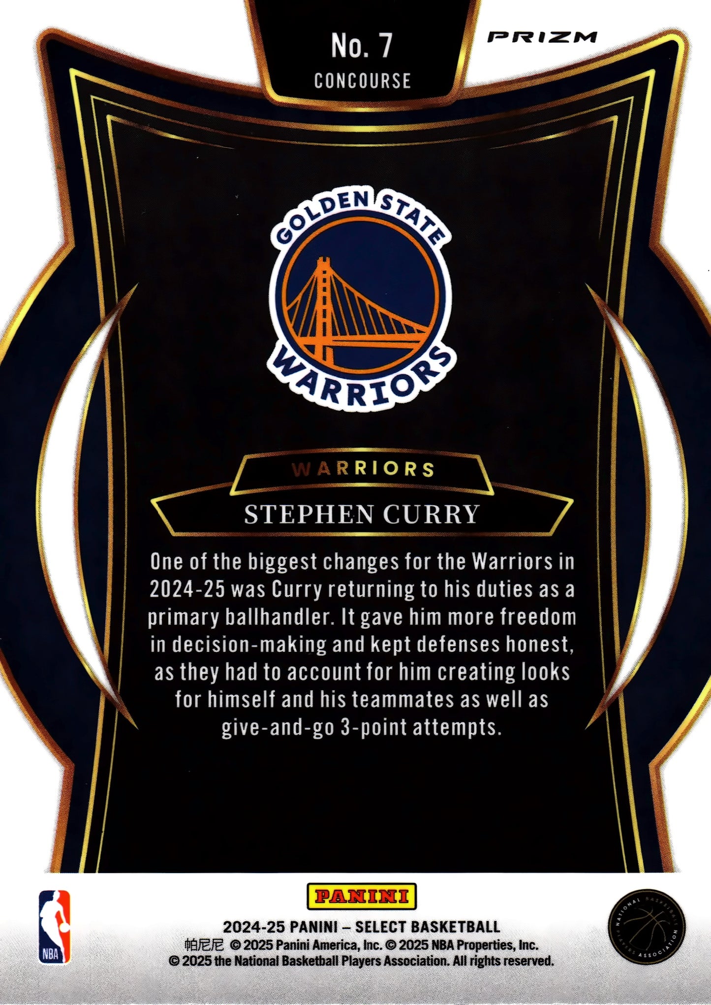 2024 Panini Select NBA Green White Purple Prizm Concourse Stephen Curry #7 Warriors