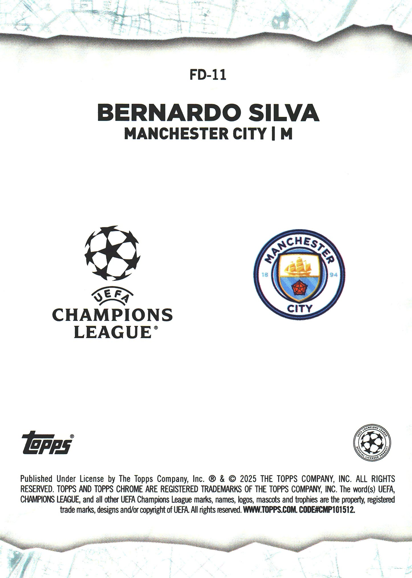 2024 Topps Chrome Final Destination Aqua /199 Bernardo Silva #FD-11 Manchester City