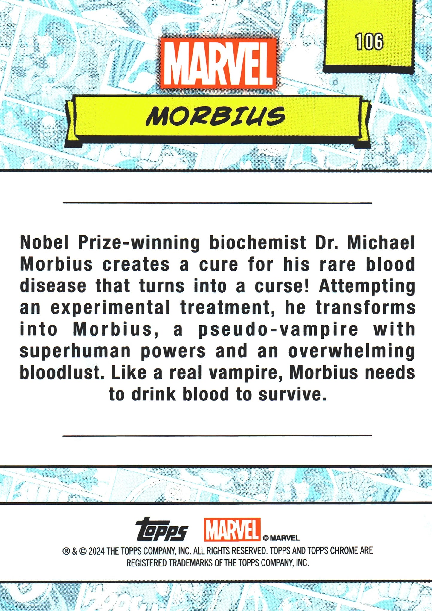 2024 Topps Chrome Marvel Morbius #106