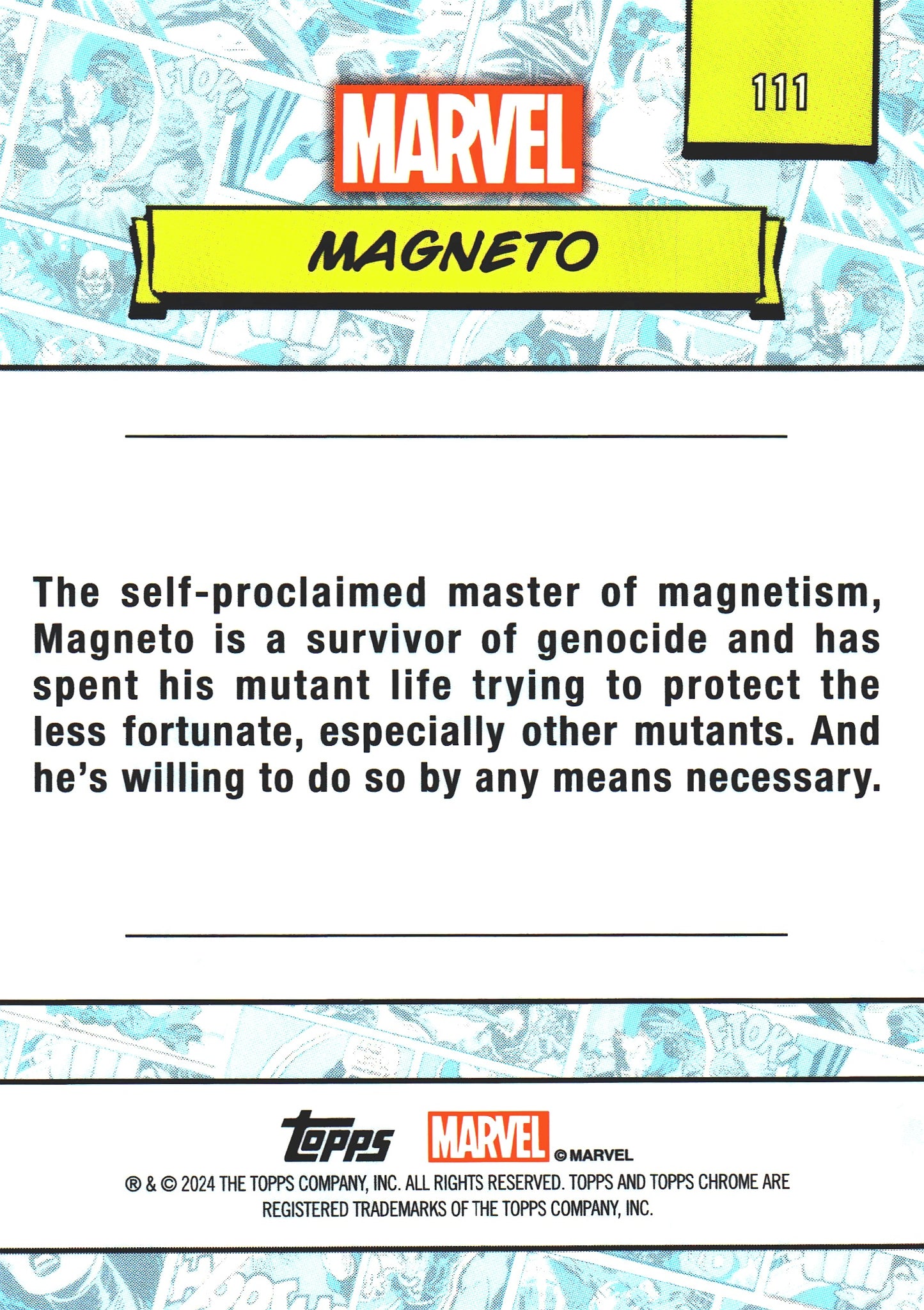 2024 Topps Chrome Marvel Magneto #111