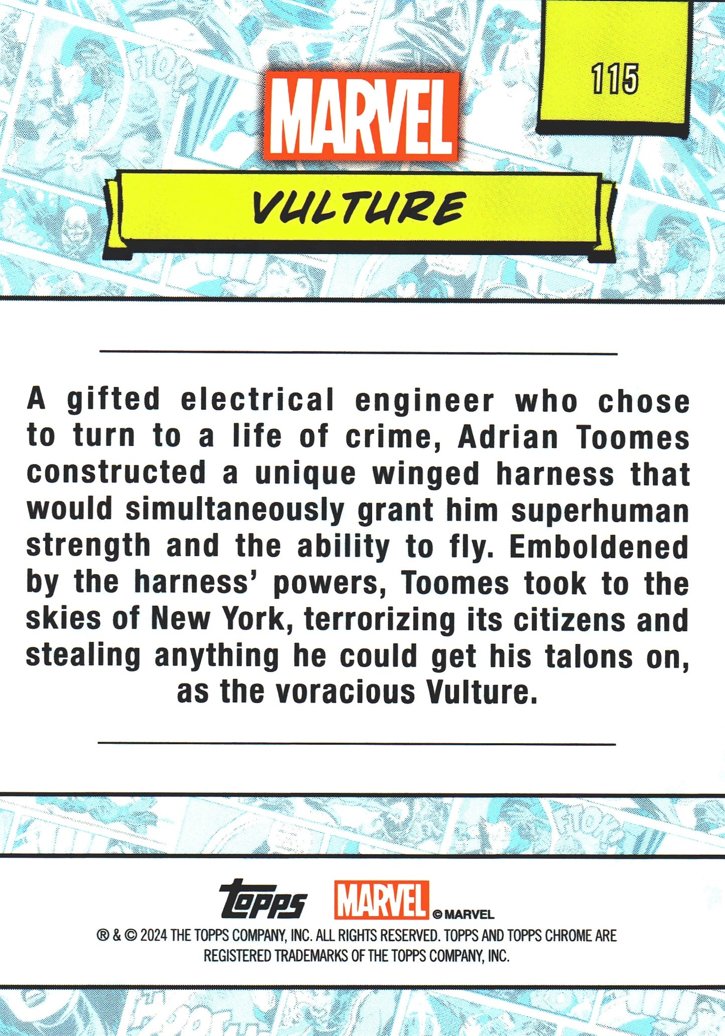 2024 Topps Chrome Marvel Vulture #115