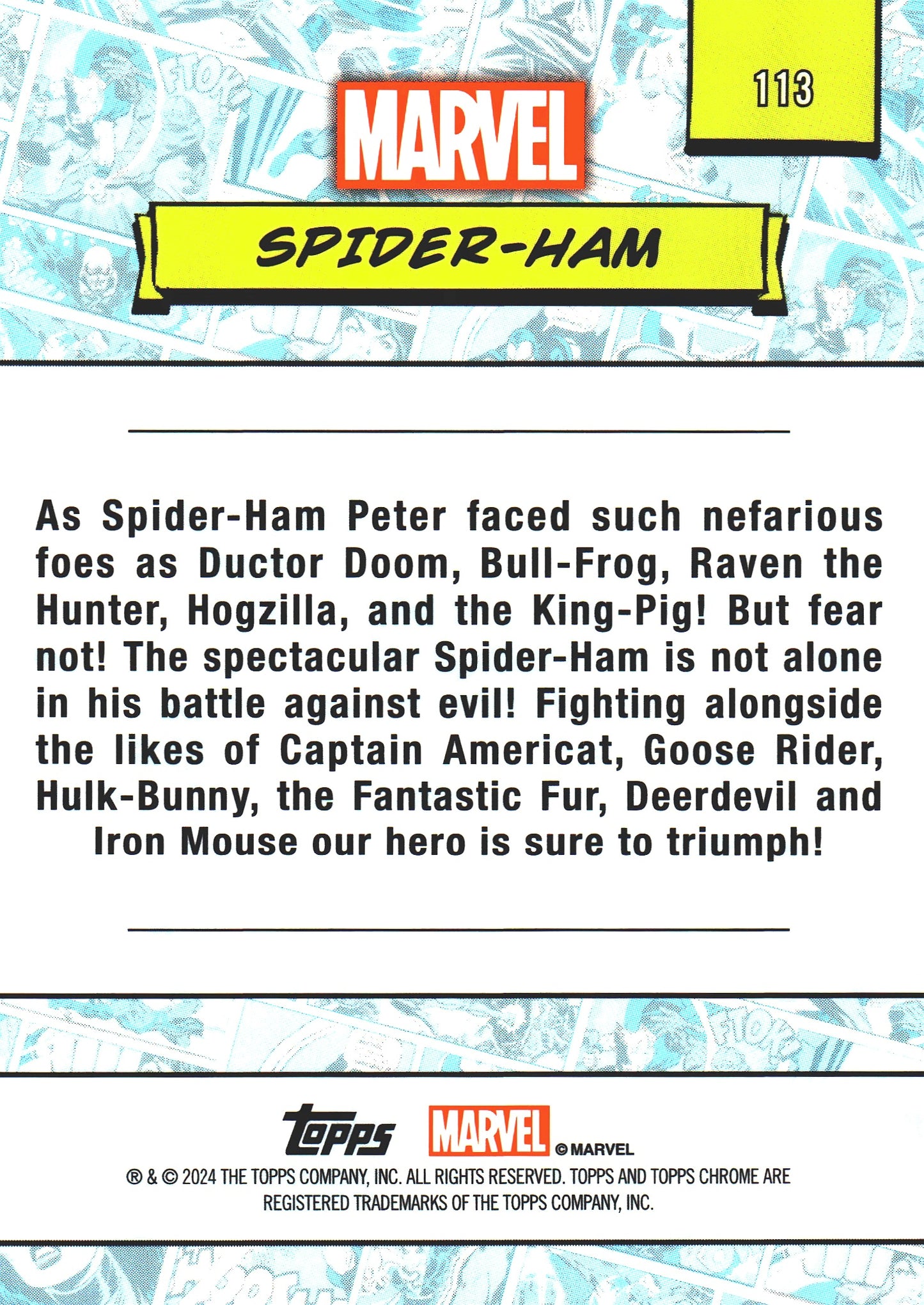 2024 Topps Chrome Marvel Spider-Ham #113