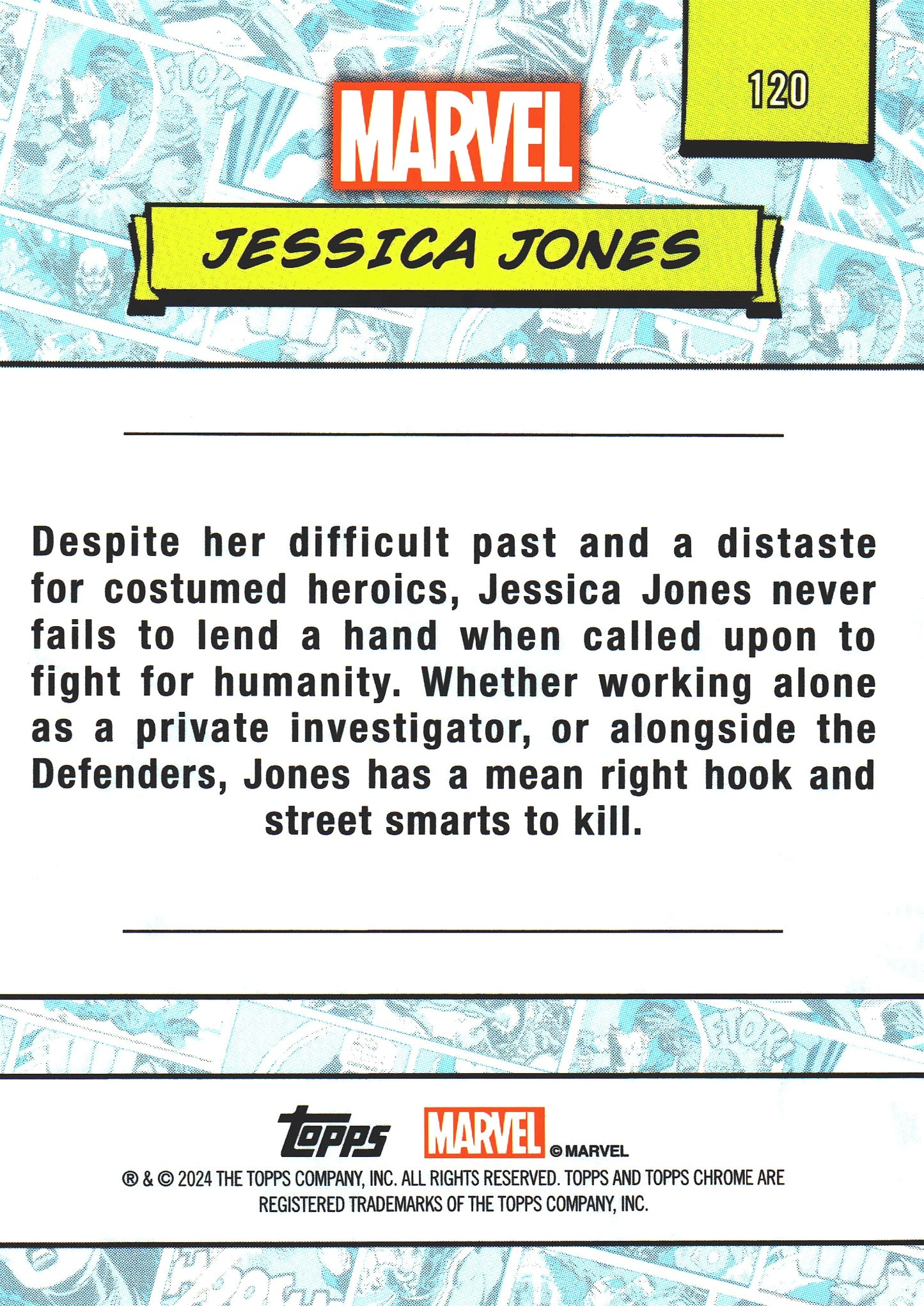 2024 Topps Chrome Marvel Jessica Jones #120