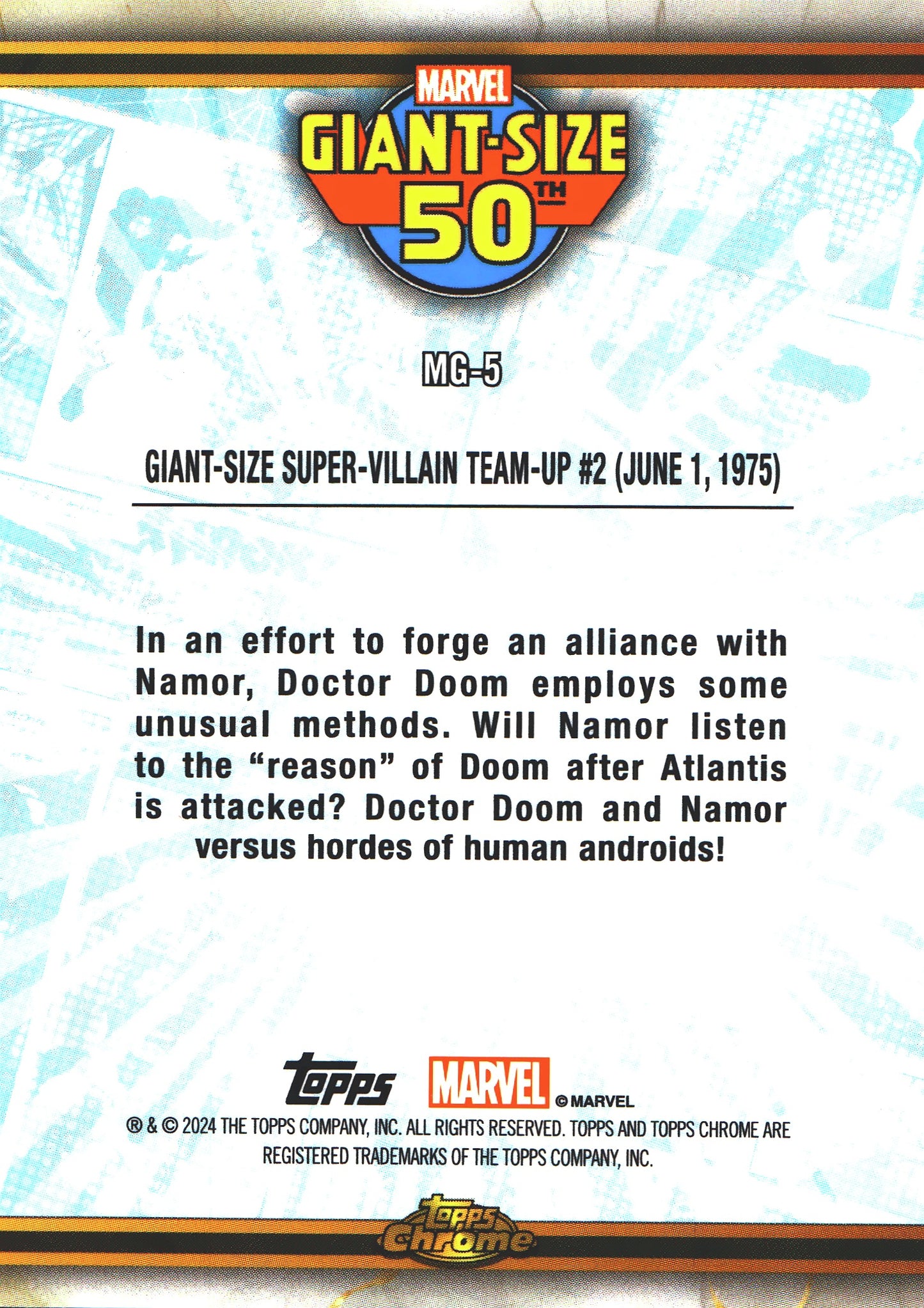 2024 Topps Chrome Marvel Giant Size Super-Villain Team-Up #2 #MG-5 (standard size)