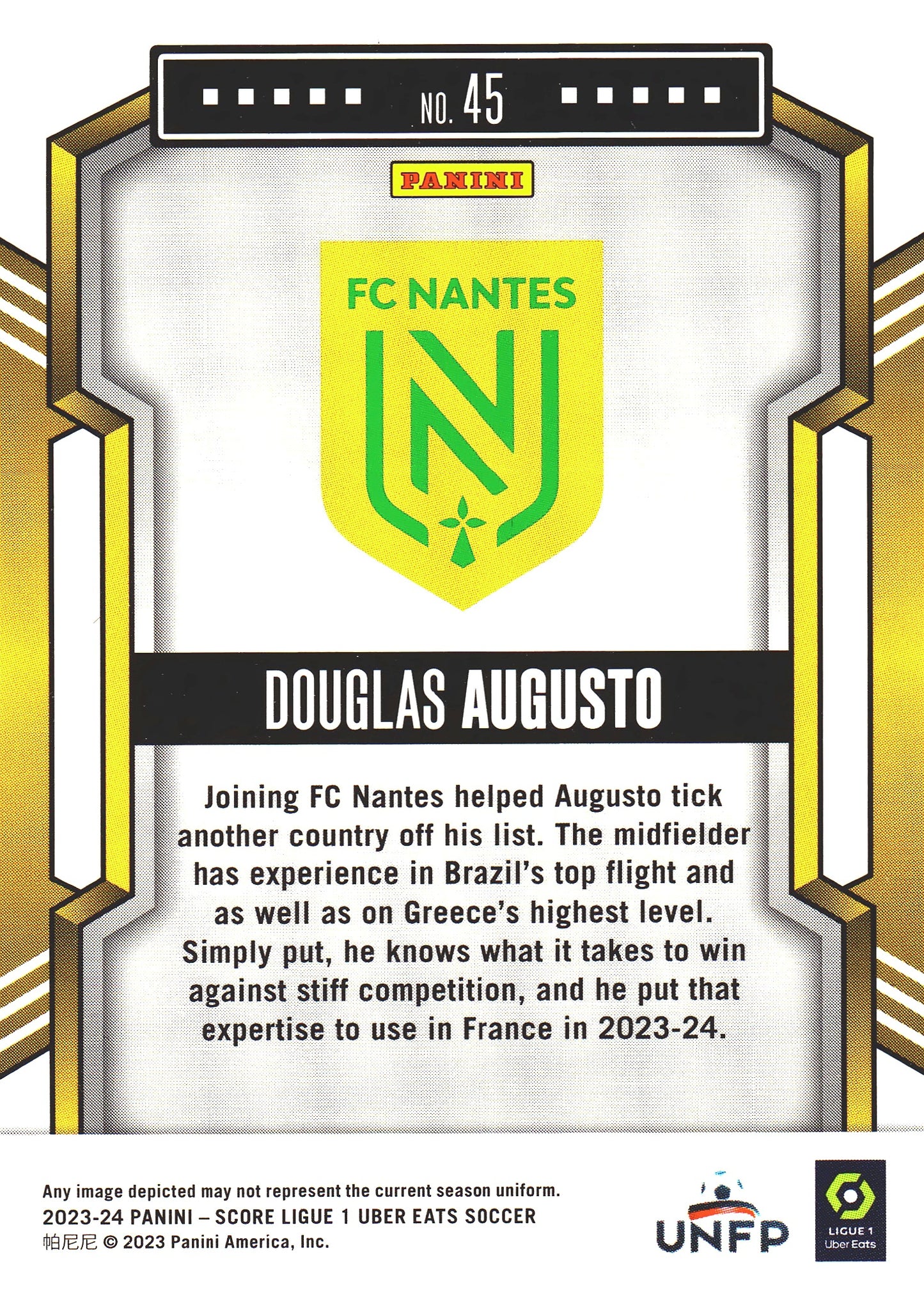 2023 Panini Score Ligue 1 Swirl RC Douglas Augusto #45 FC Nantes