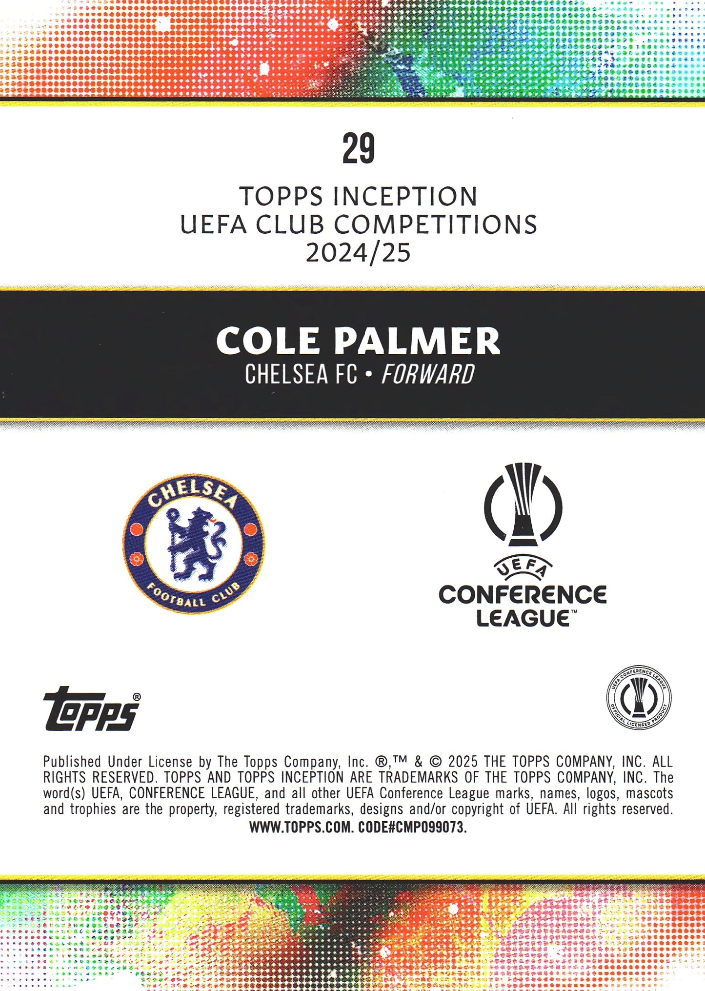 2024 Topps Inception Green /99 Cole Palmer #29 Chelsea