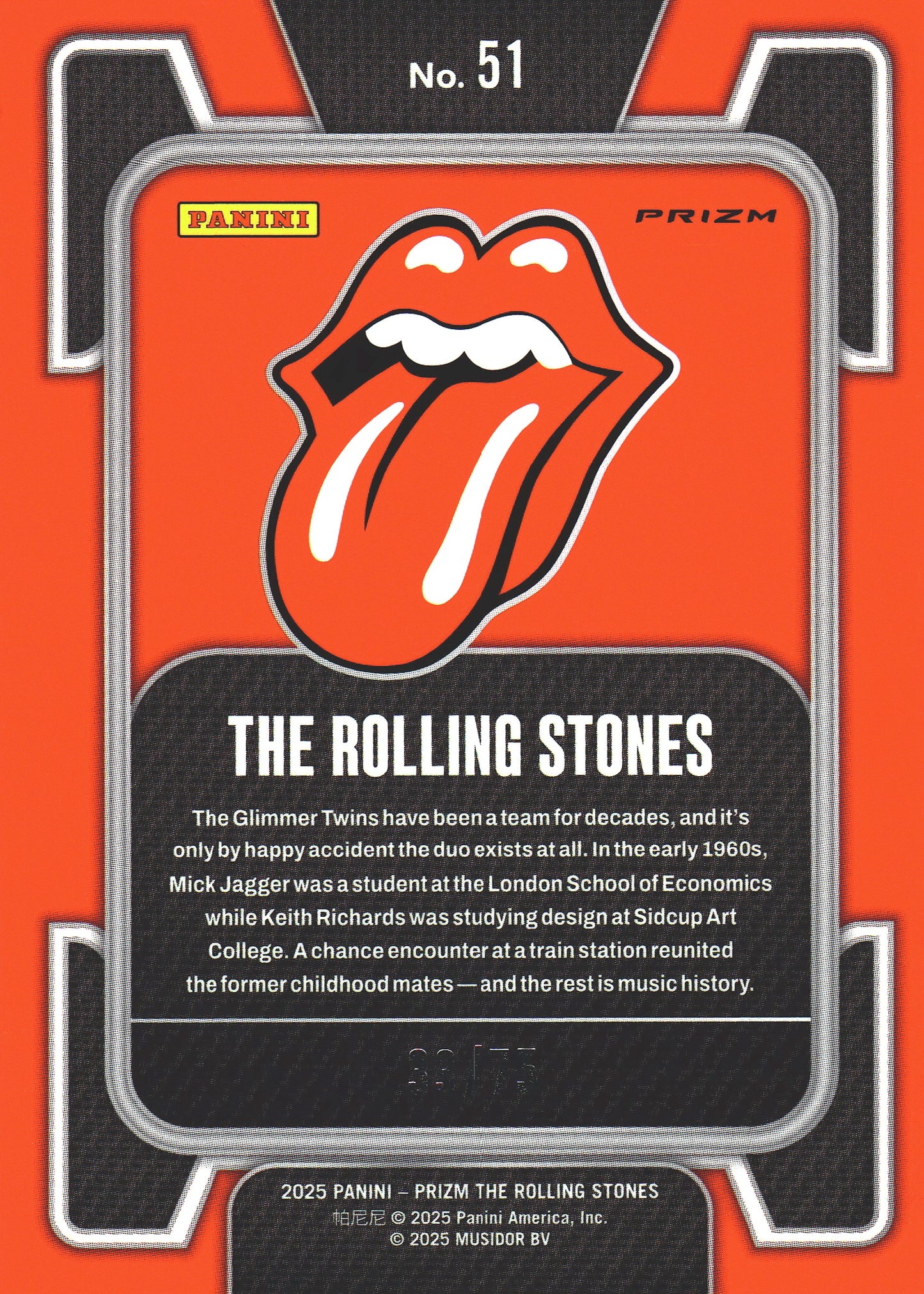 2025 Panini Prizm The Rolling Stones Blue Ice /75 The Rolling Stones #51