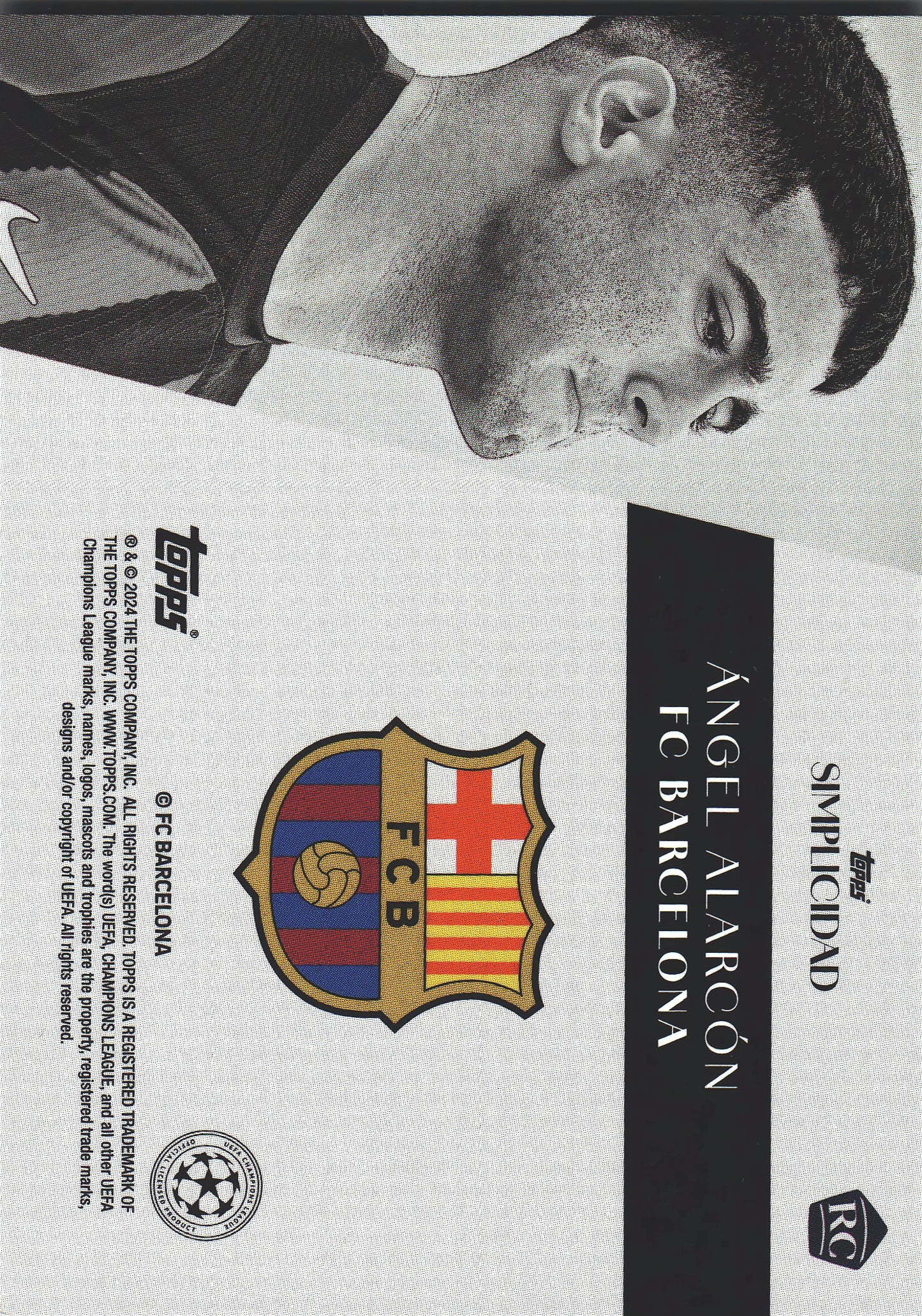 2023 Topps Simplicidad UCC Angel Alarcon RC FC Barcelona