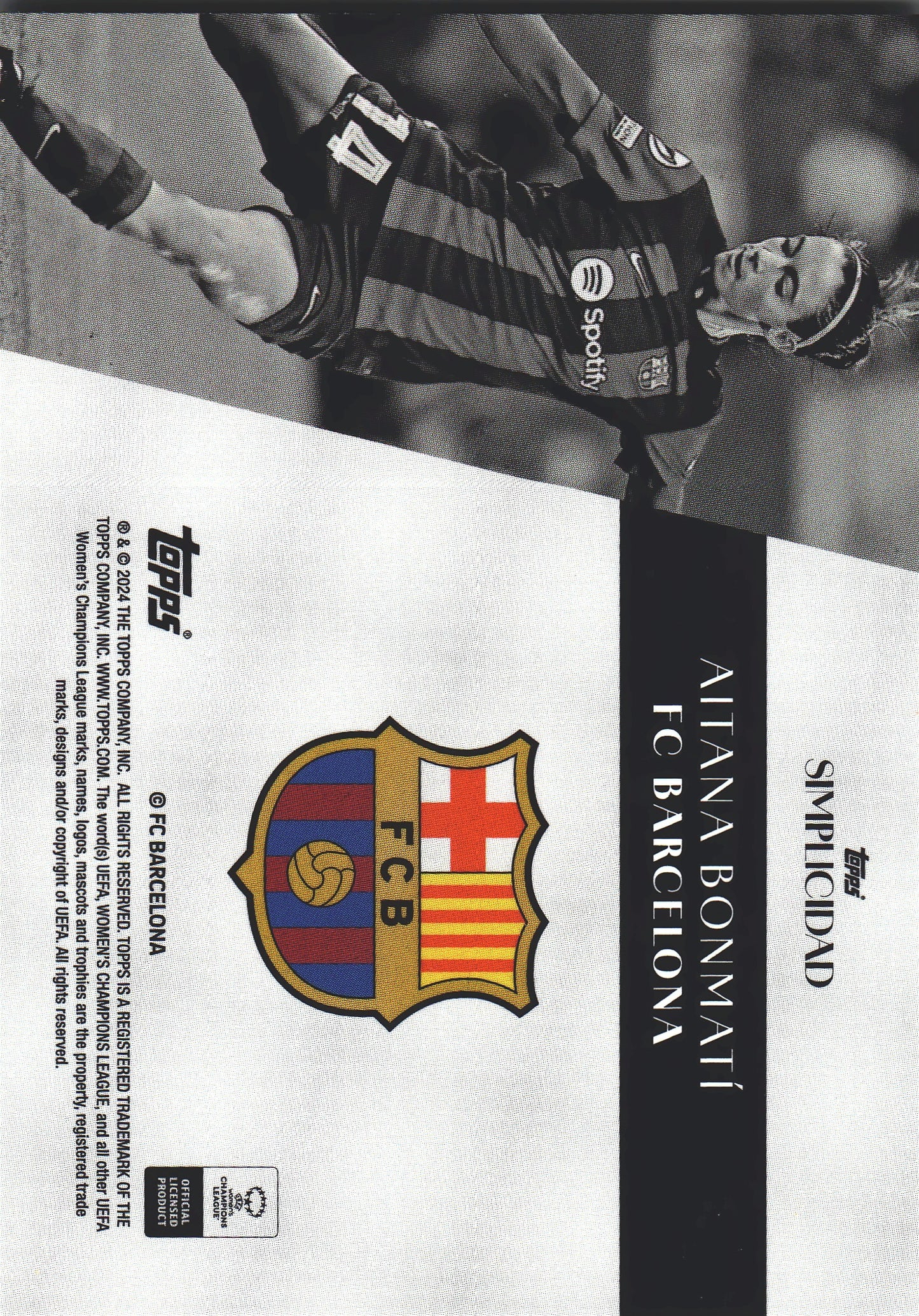 2023 Topps Simplicidad UCC Aitana Bonmati FC Barcelona Femeni