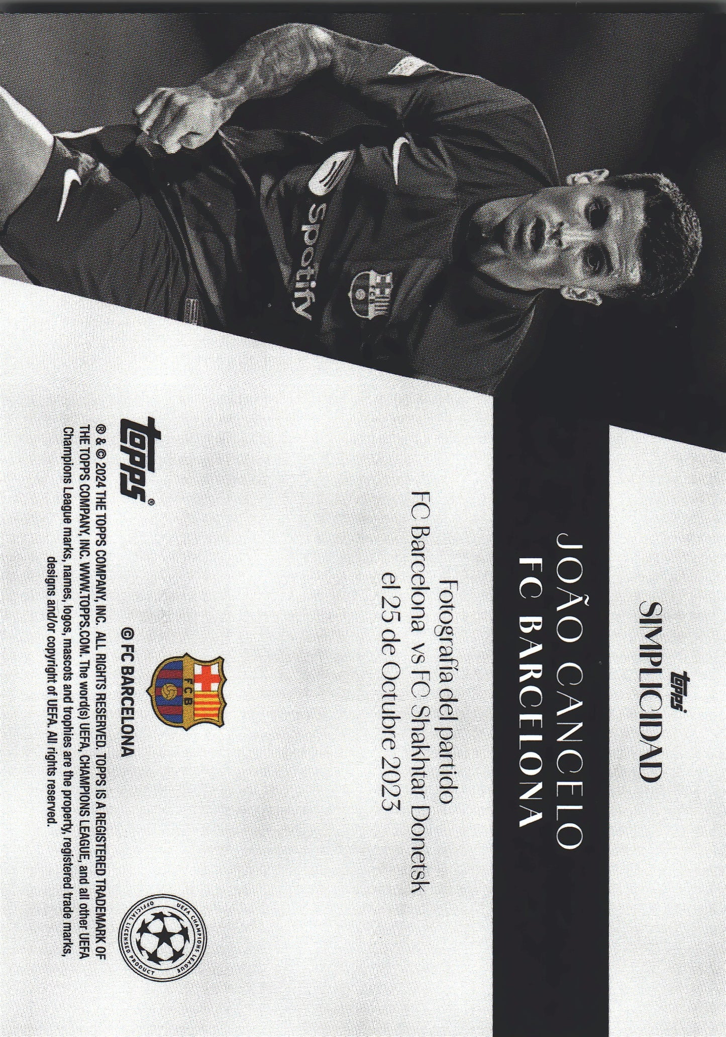 2023 Topps Simplicidad UCC Joao Cancelo FC Barcelona