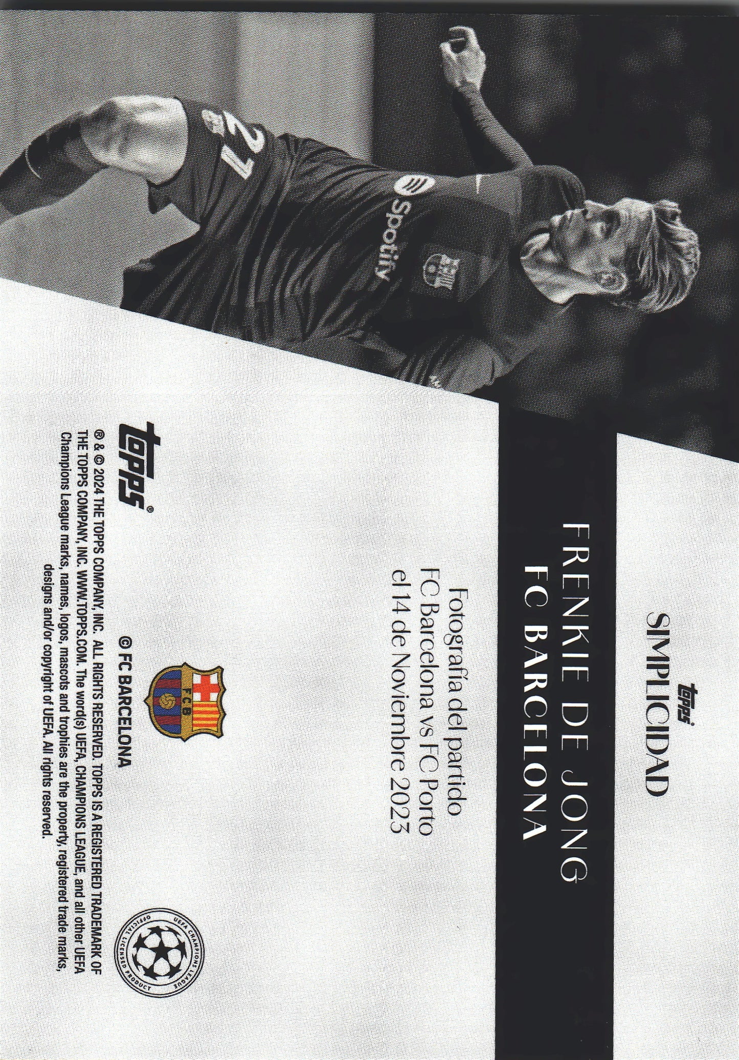 2023 Topps Simplicidad UCC Frenkie de Jong FC Barcelona