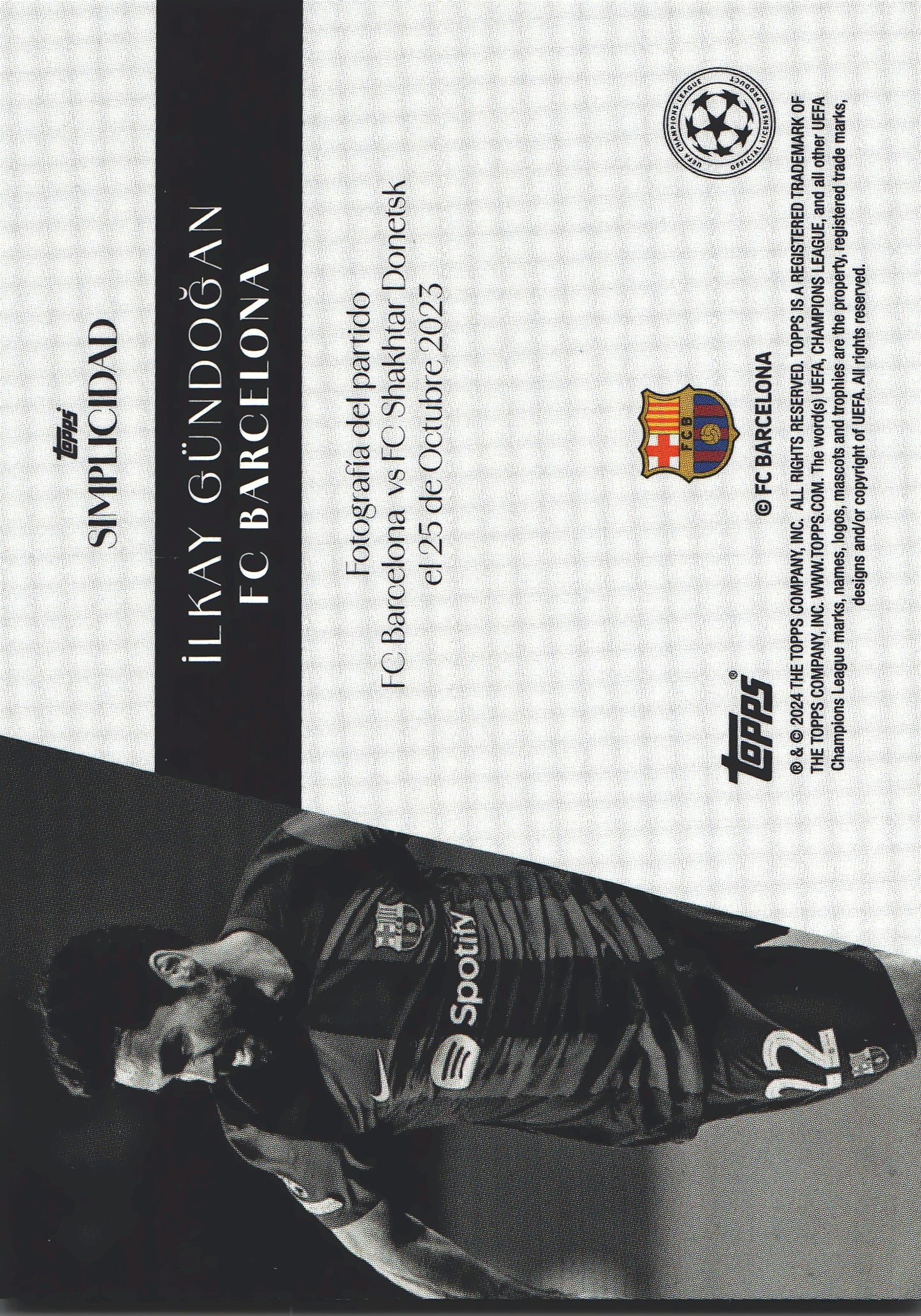2023 Topps Simplicidad UCC Ilkay Gundogan FC Barcelona