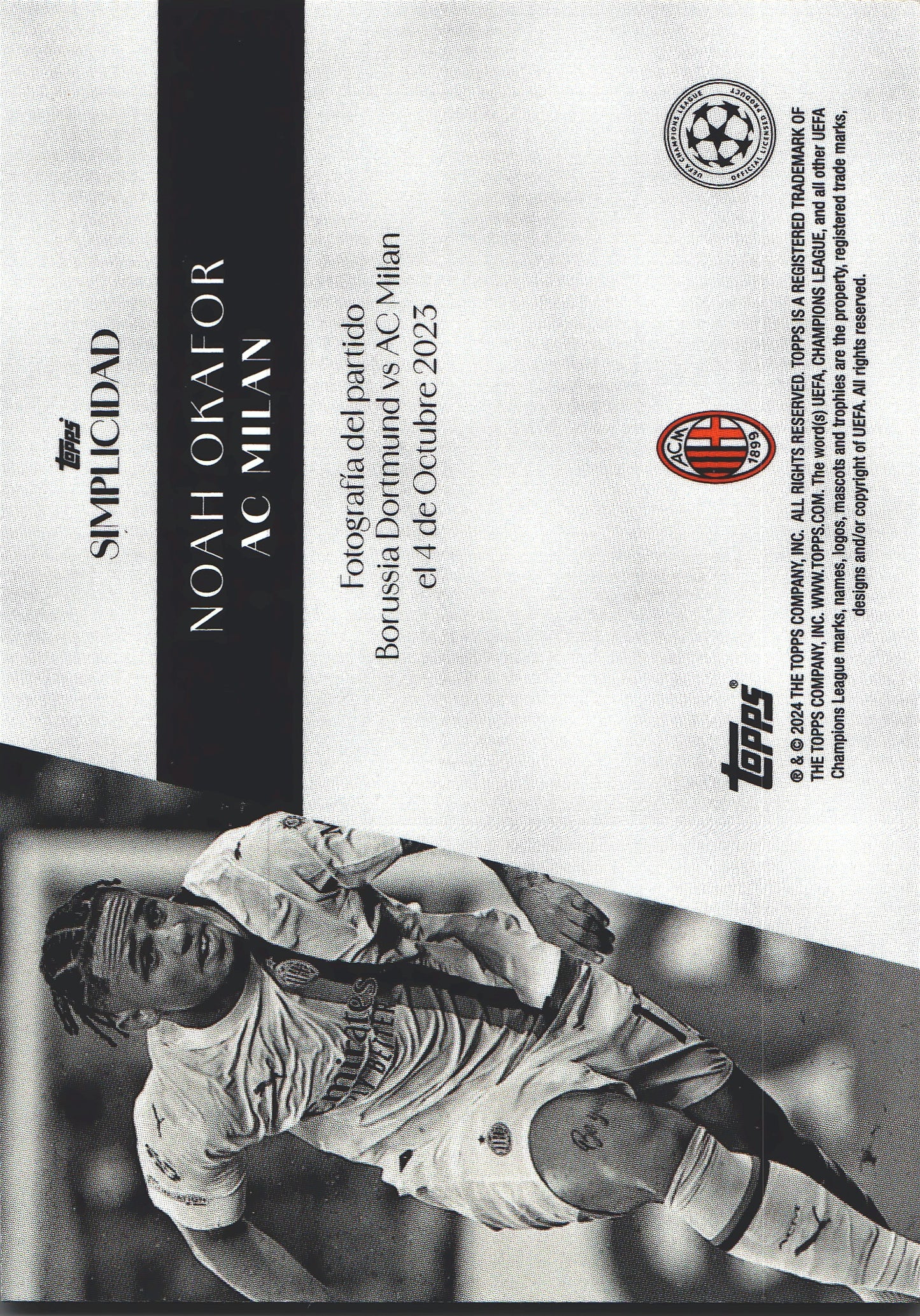 2023 Topps Simplicidad UCC Noah Okafor AC Milan