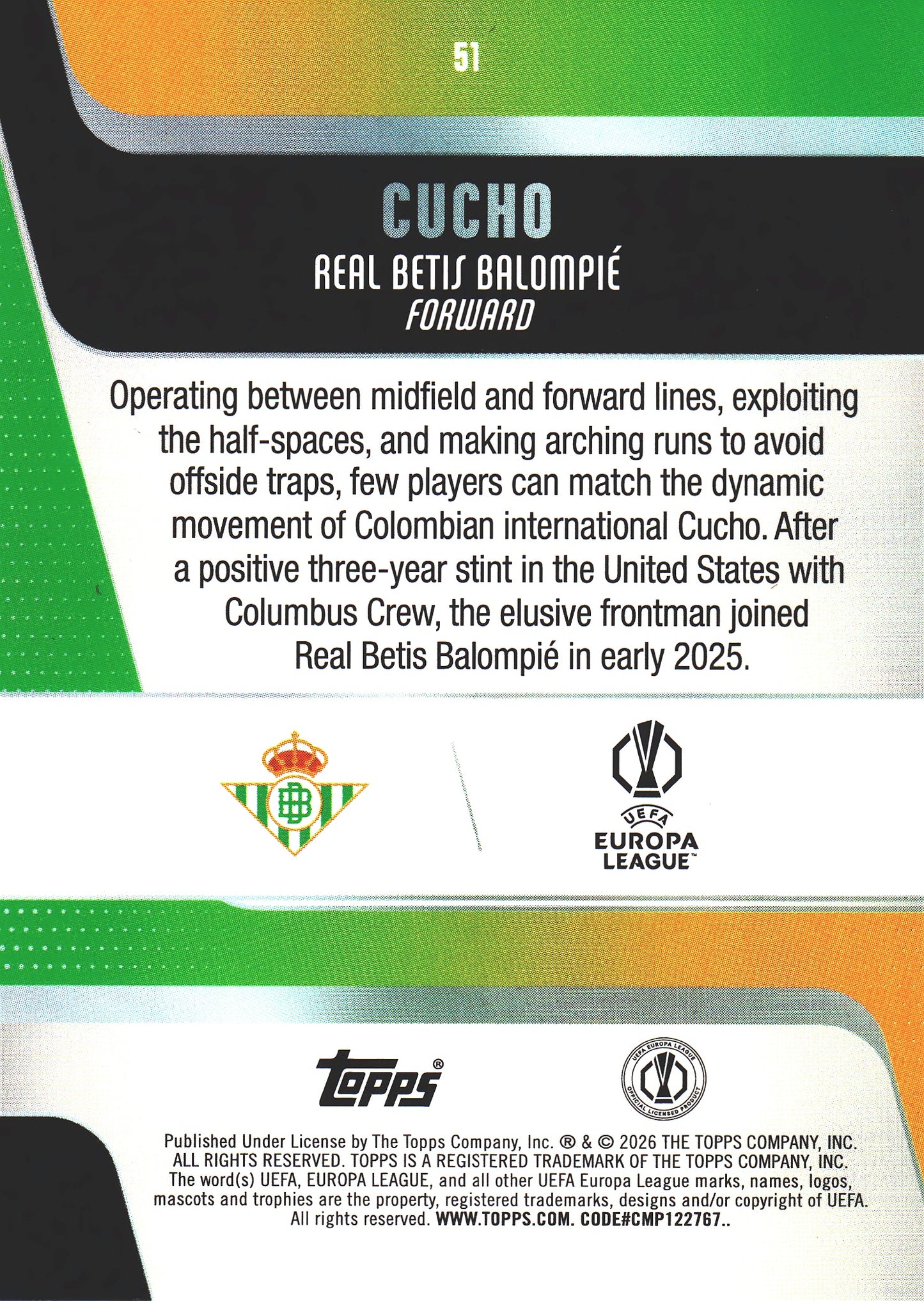 2025 Topps UCC Cucho #51 Autres La Liga