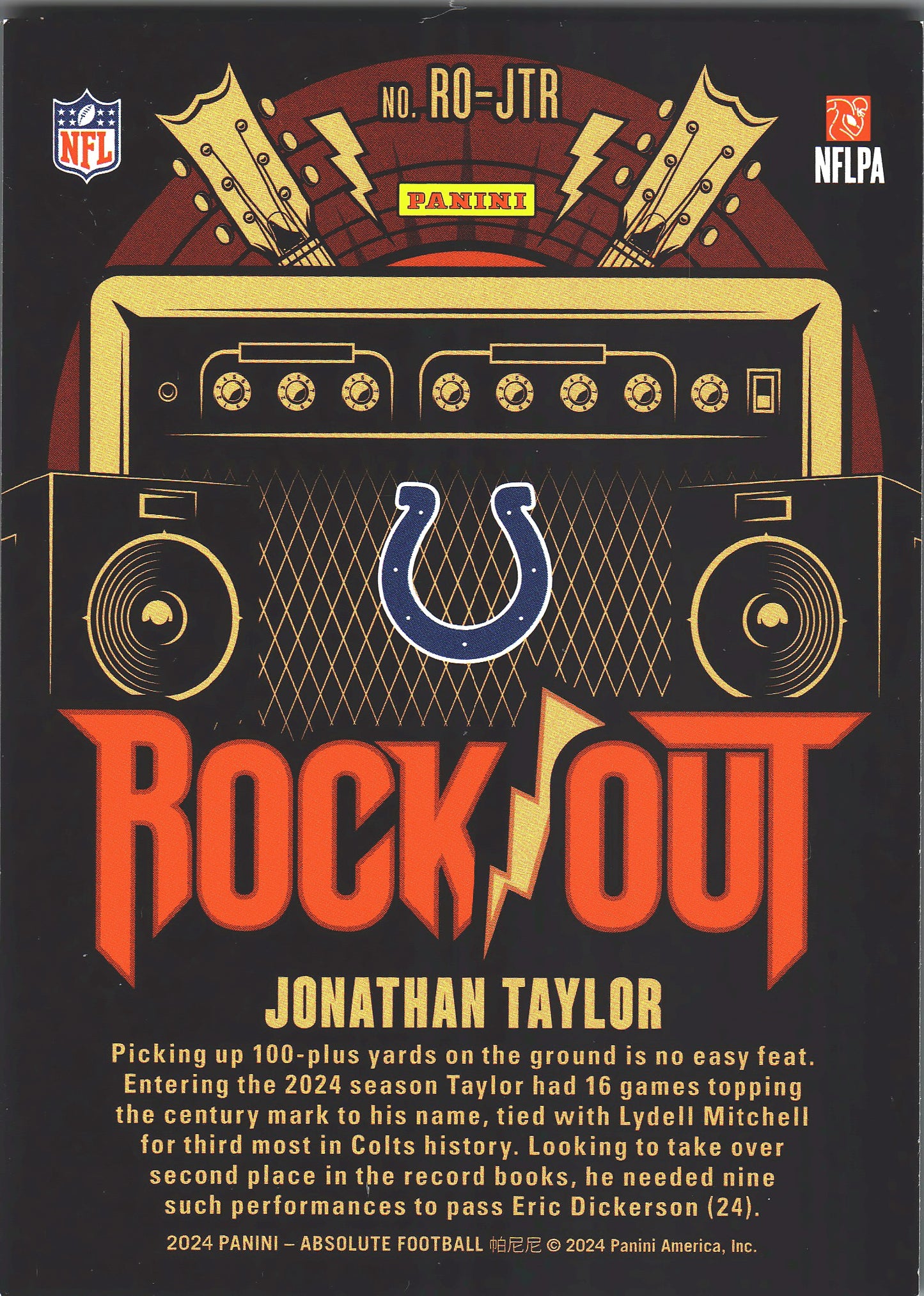 2024 Panini Absolute Rock Out Jonathan Taylor #RO-JTR Indianapolis Colts