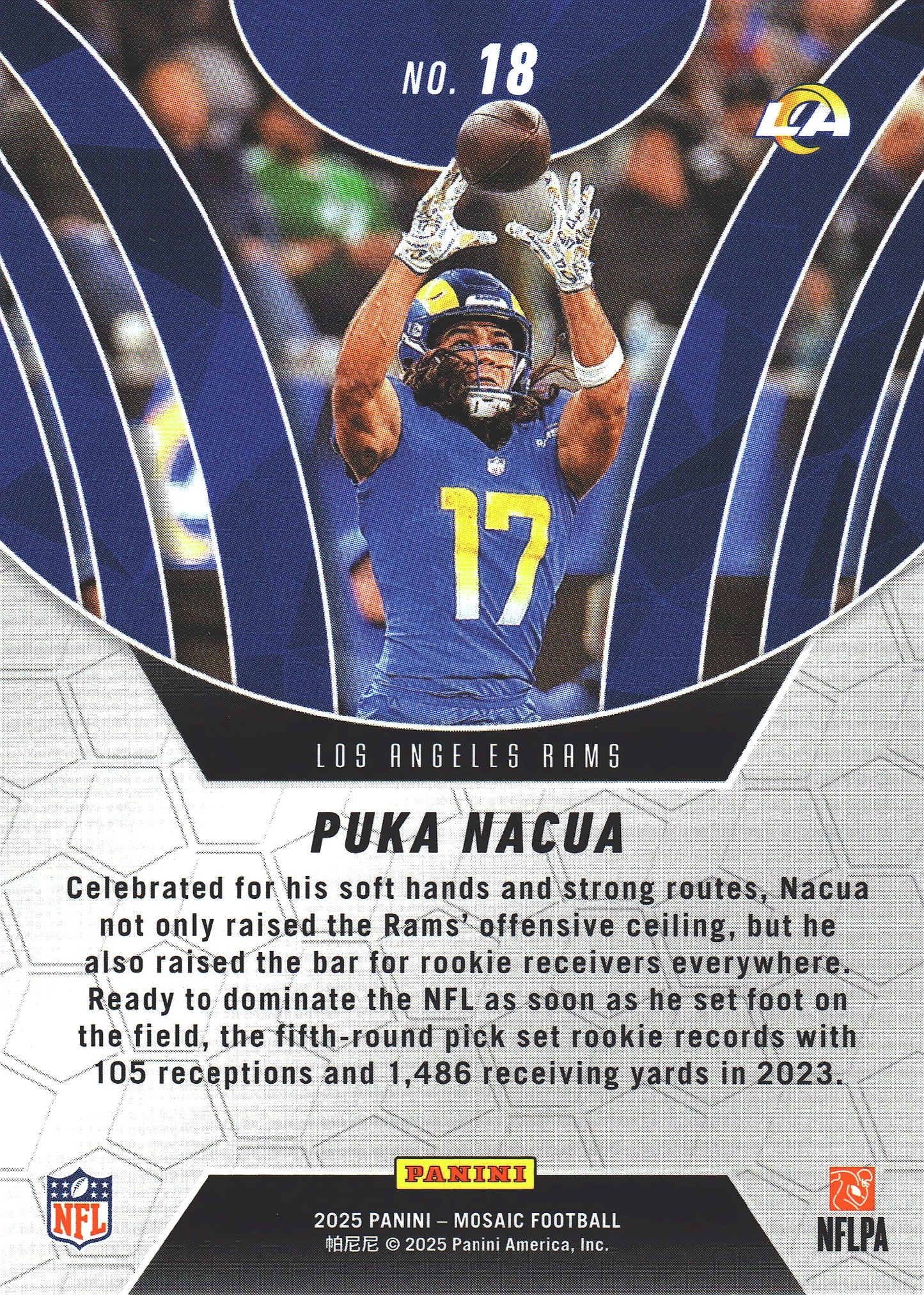 2025 Panini Mosaic Elevate Puka Nacua #18 Los Angeles Rams