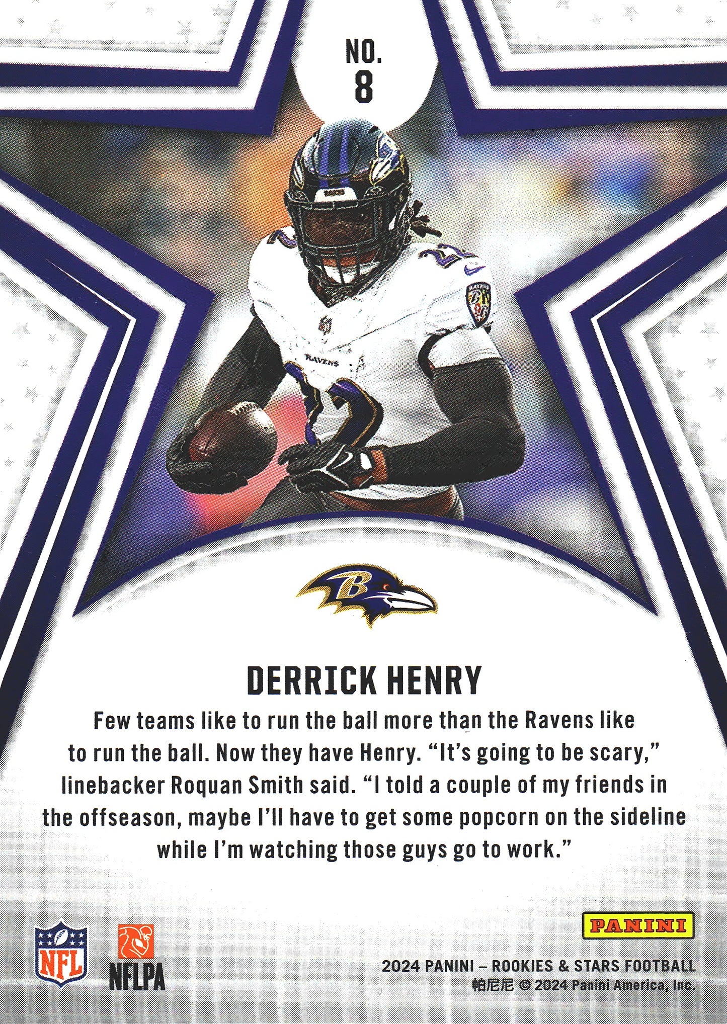 2024 Panini Rookie & Stars Derrick Henry #8 Baltimore Ravens