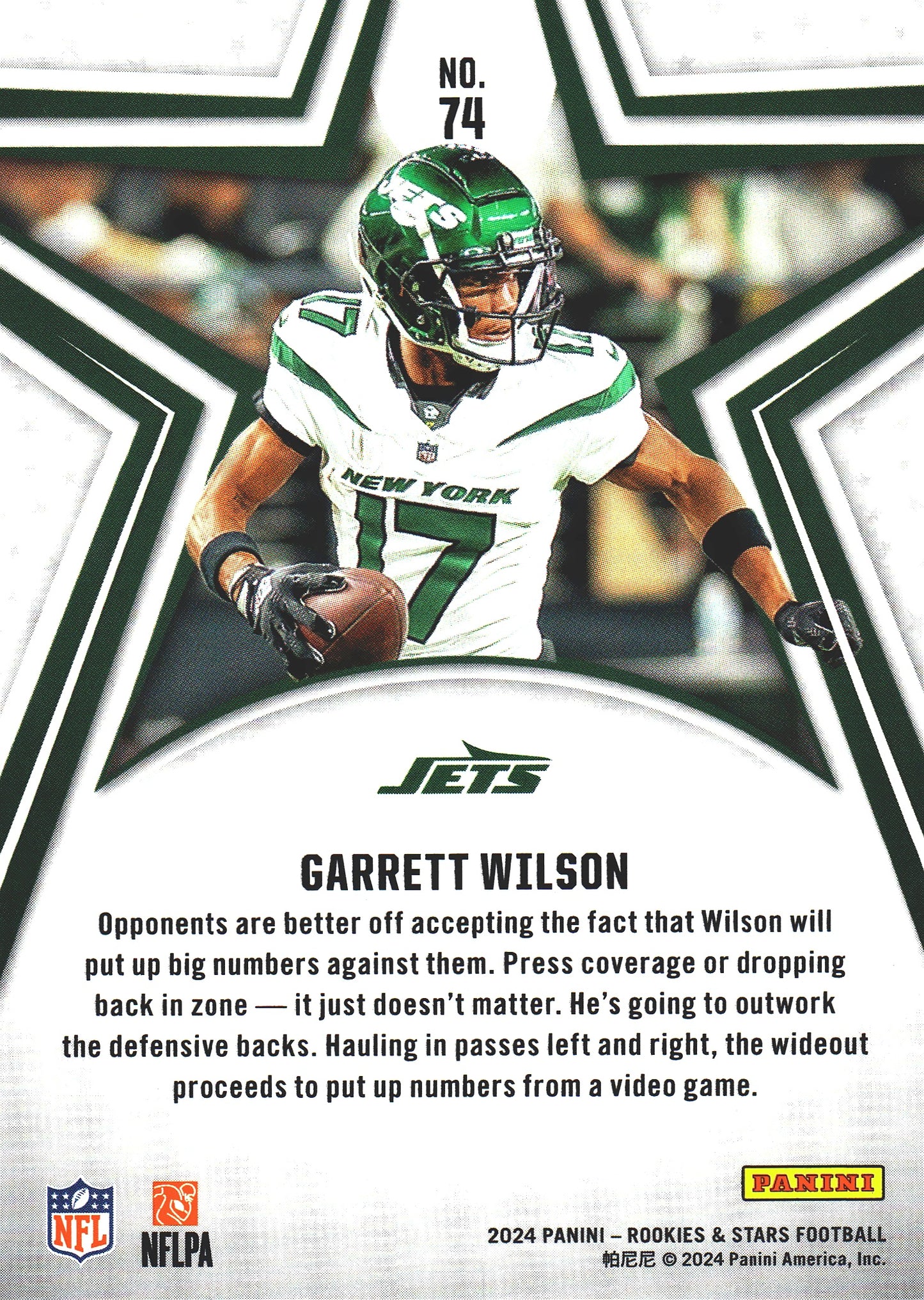 2024 Panini Rookie & Stars Garrett Wilson #74 New York Jets