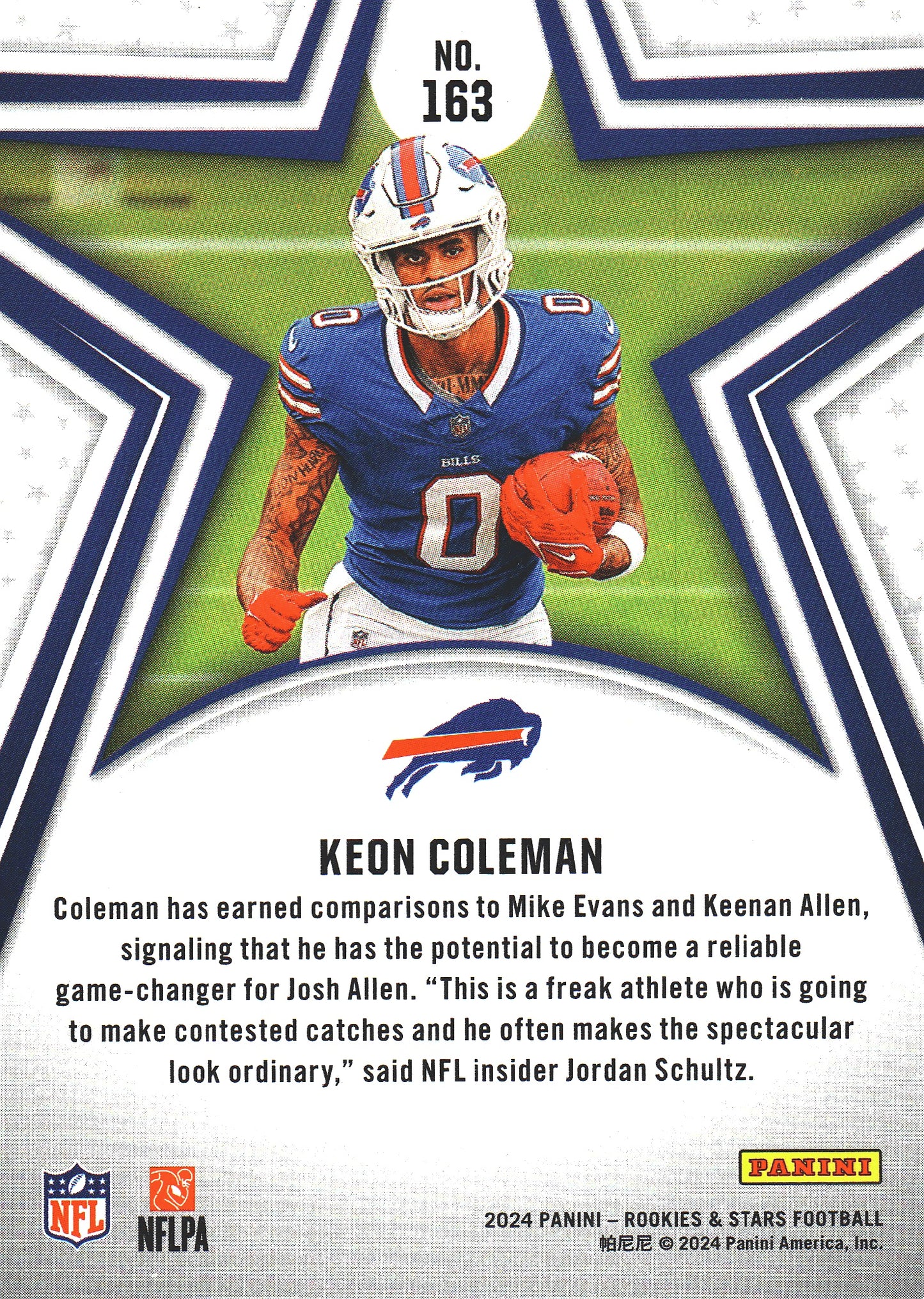 2024 Panini Rookie & Stars Keon Coleman RC #163 Buffalo Bills