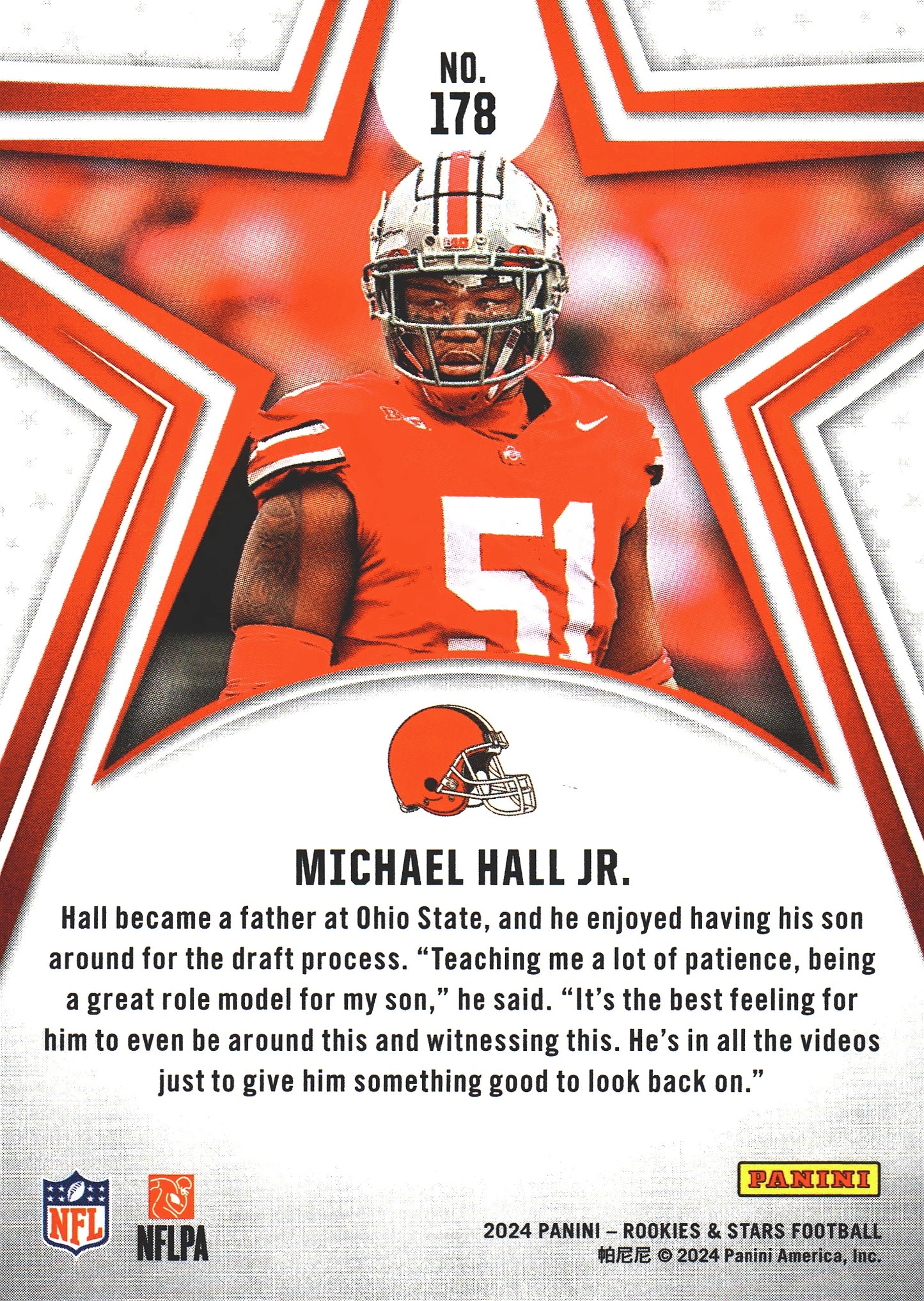 2024 Panini Rookie & Stars Michael Hall Jr. RC #178 Cleveland Browns