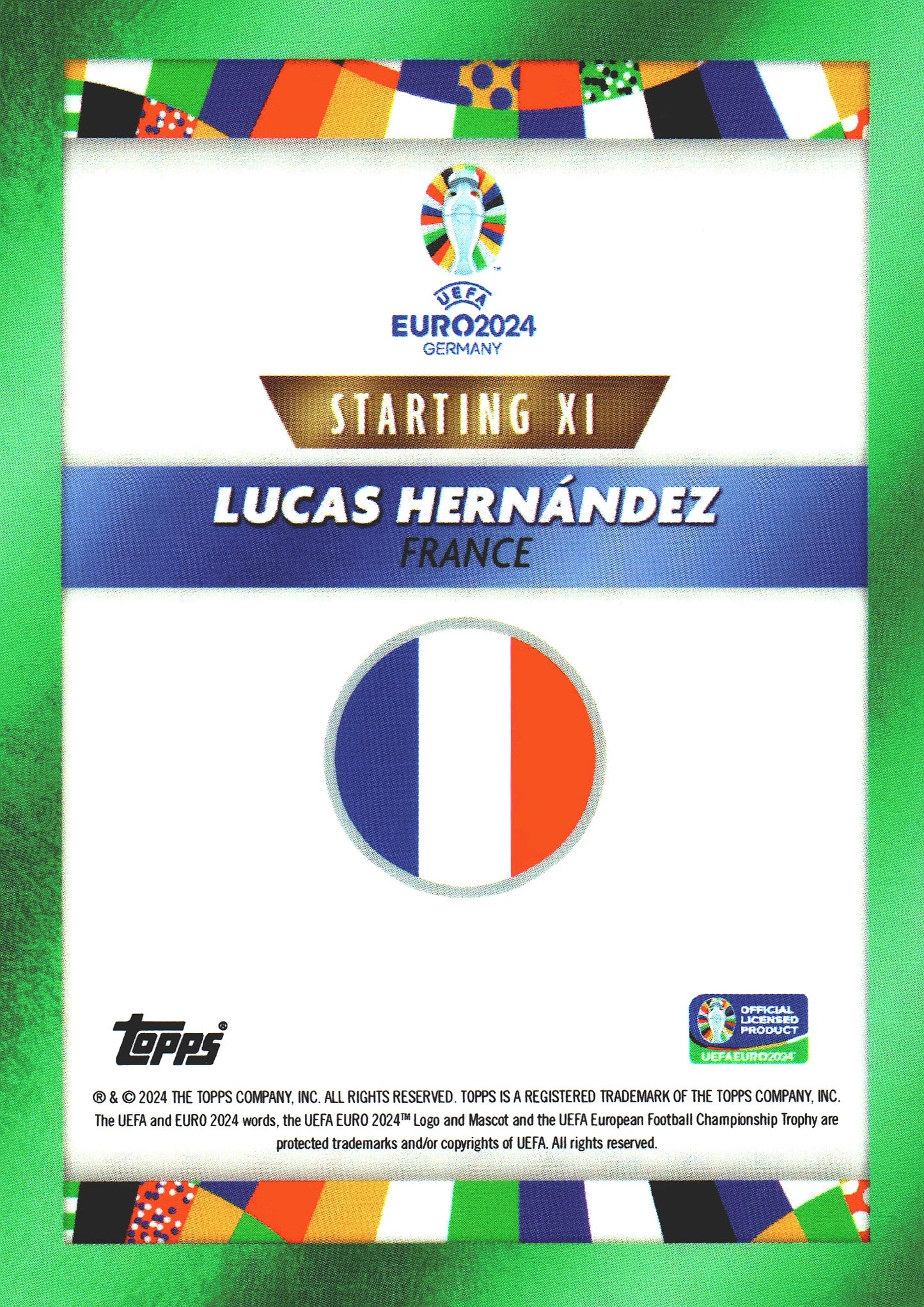 2024 Topps Curated Set Mourinho Lucas Hernandez Auto /99 France