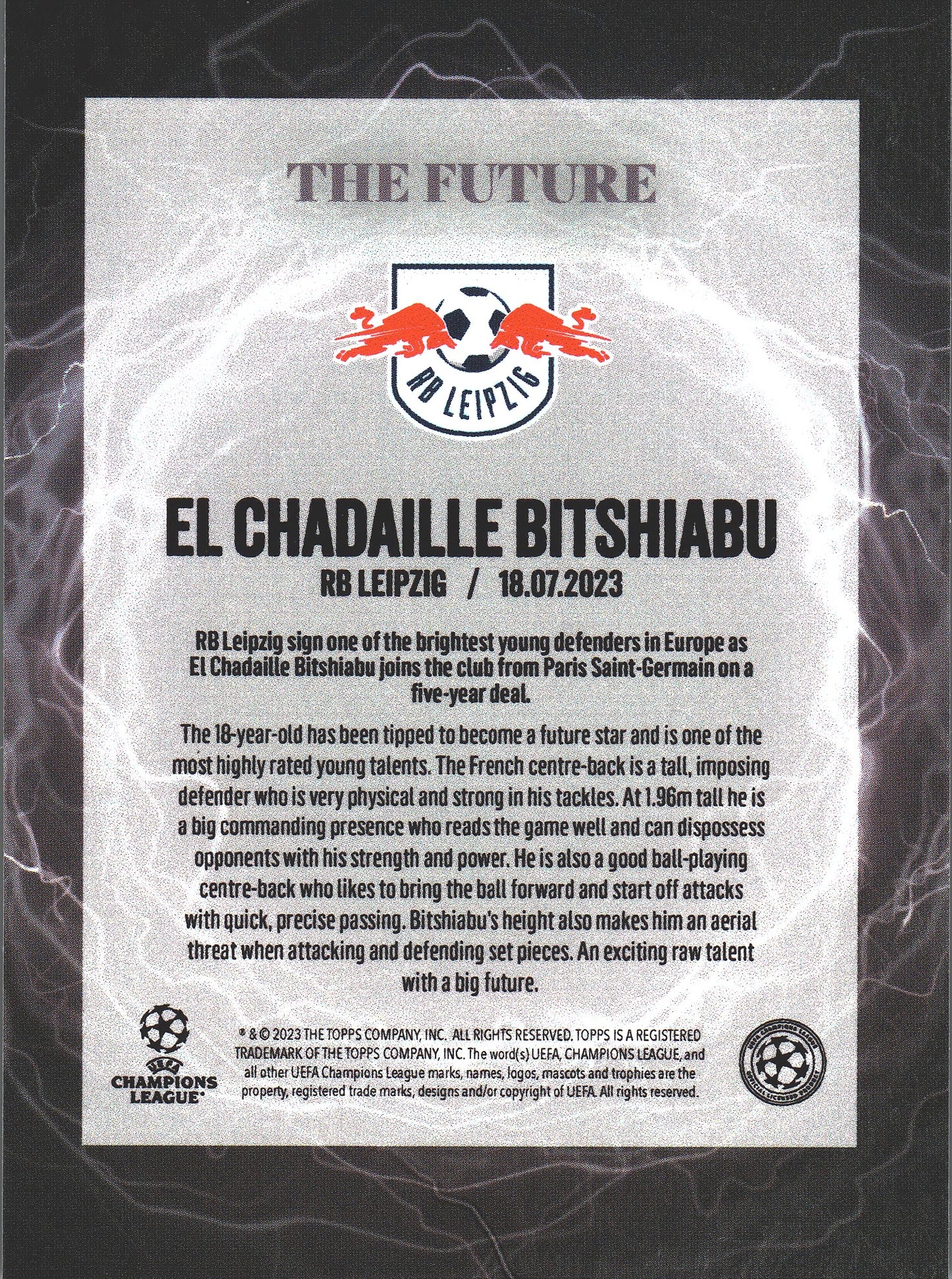 2023 Topps UCC Summer Signings El Chadaille Bitshiabu The Future RB Leipzig
