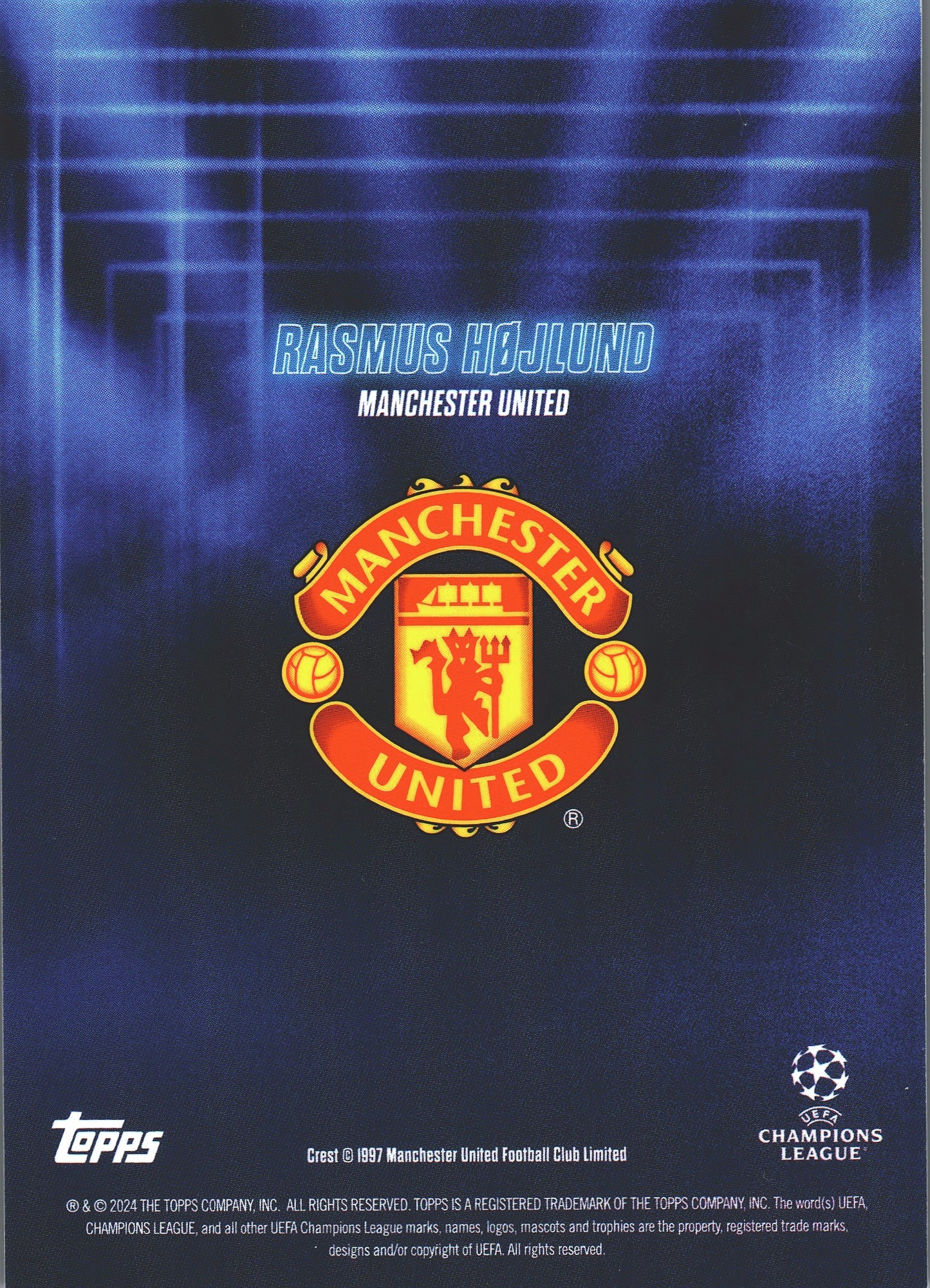 2023 Topps Showtime Rasmus Hojlund Blue /49 Manchester United