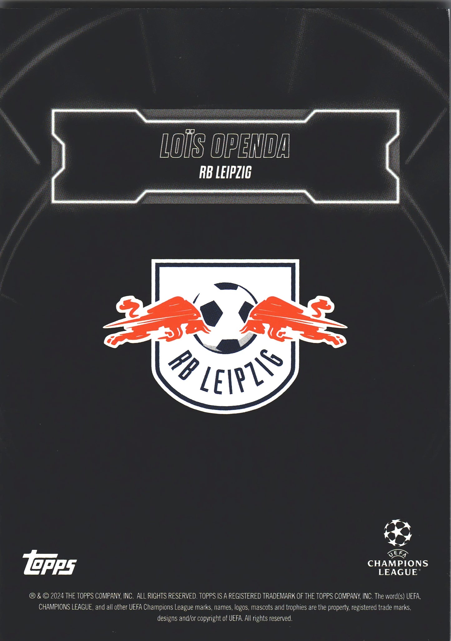 2023 Topps Showtime Lois Openda Show Up Black /99 RB Leipzig