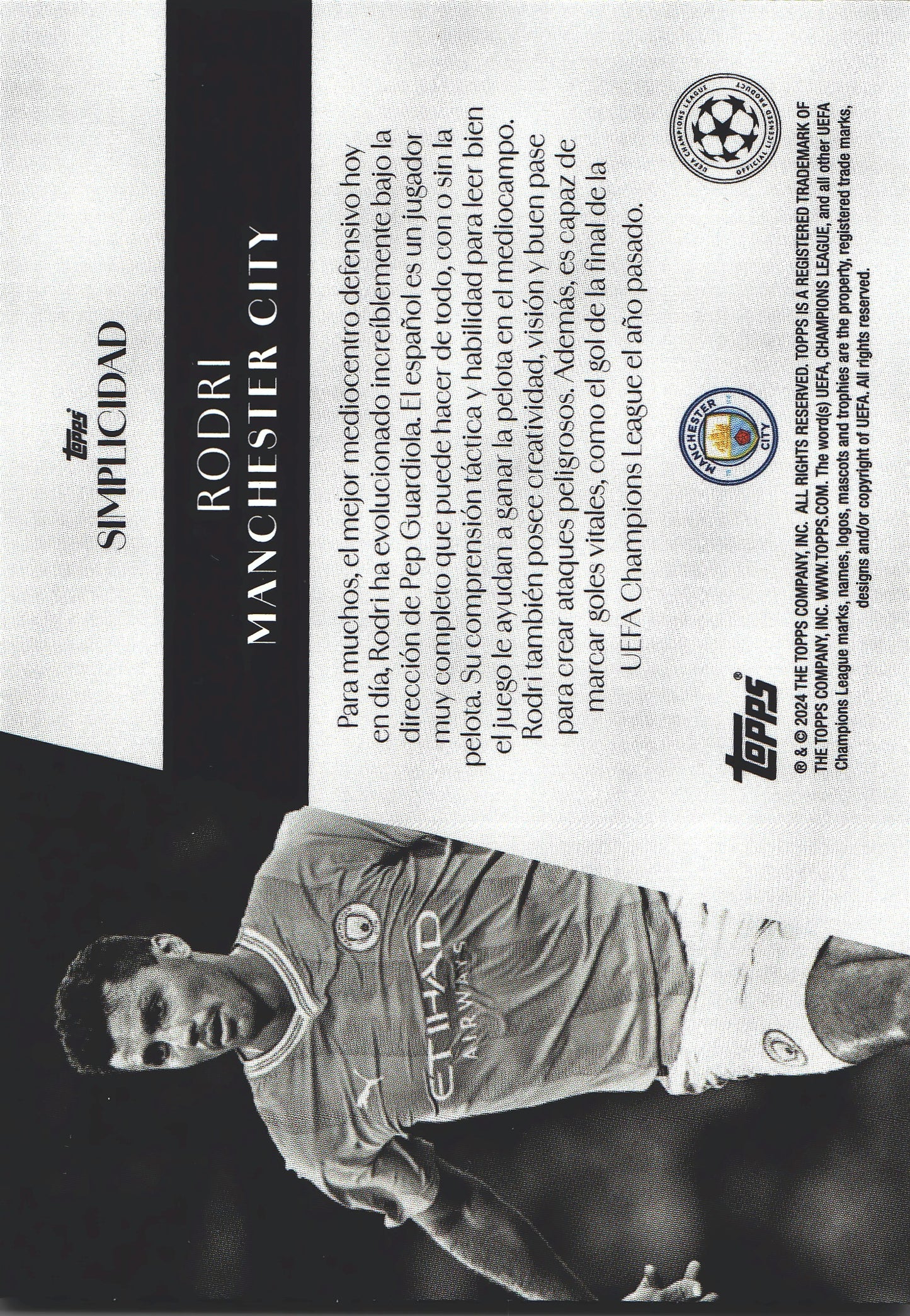 2023 Topps Simplicidad UCC Rodri Manchester City