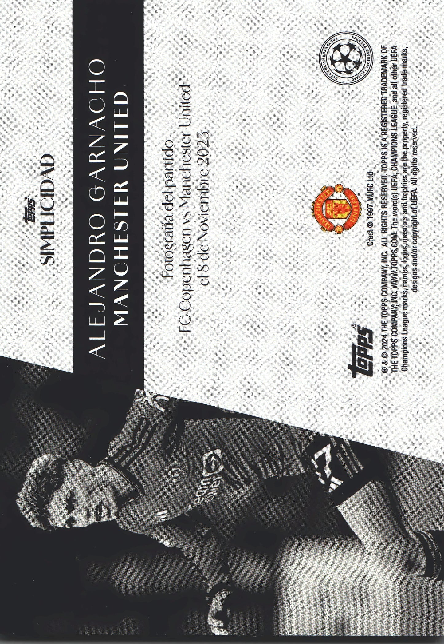 2023 Topps Simplicidad UCC Alejandro Garnacho Manchester United