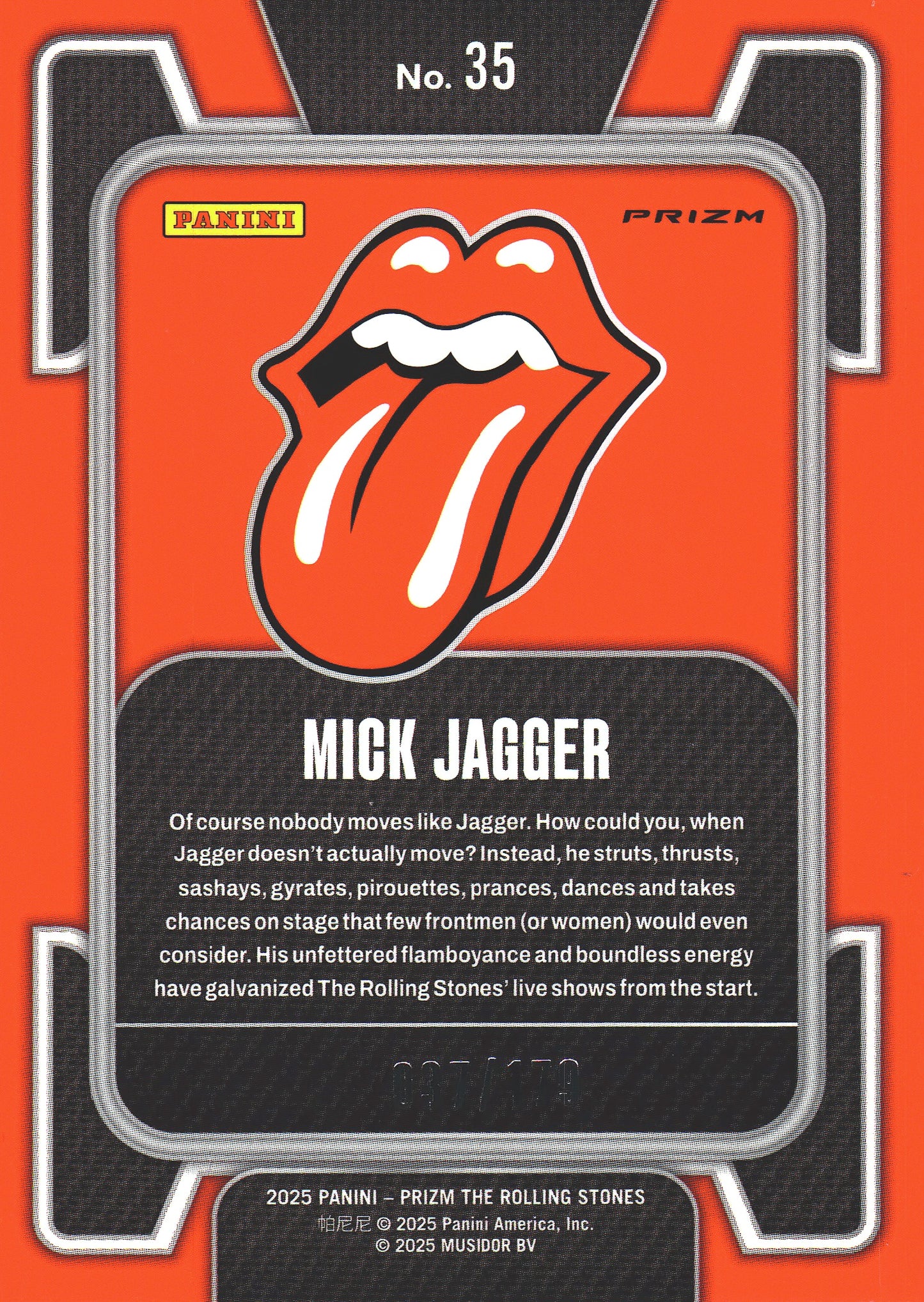 2025 Panini Prizm The Rolling Stones Red and black checker /179 Mick Jagger #35