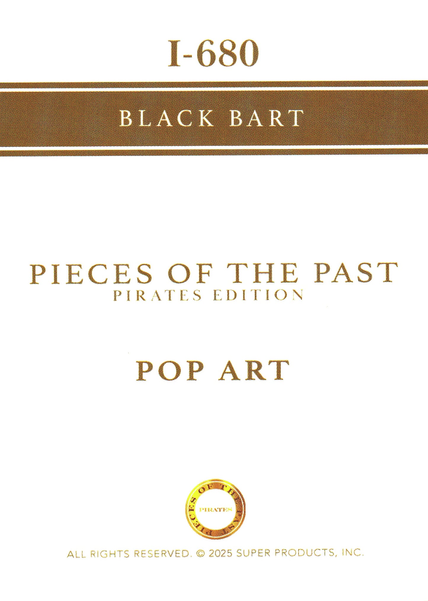 2025 Pieces of the Past Pirates Pop Art Black Bart #I-680