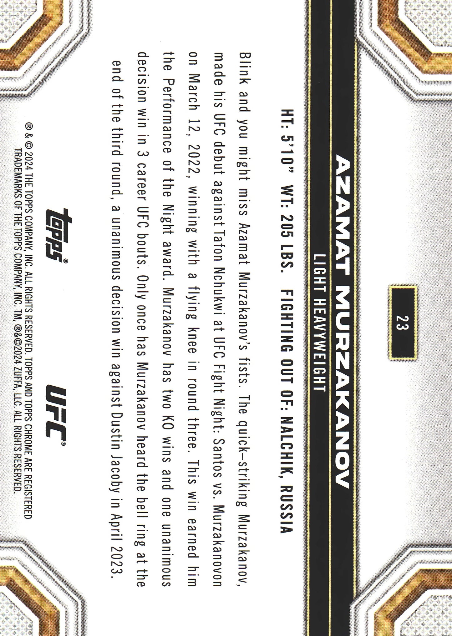2024 Topps Chrome UFC X-Fractor Azamat Murzakanov #23