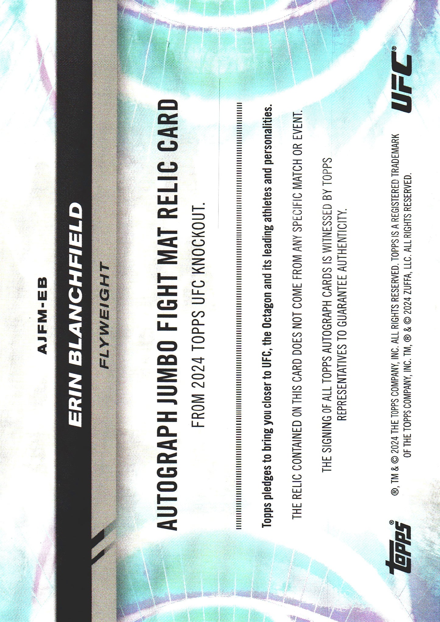 2024 Topps Knockout UFC Autograph Jumbo Fight Mat Relics Erin Blanchfield /99 #AJFM-EB