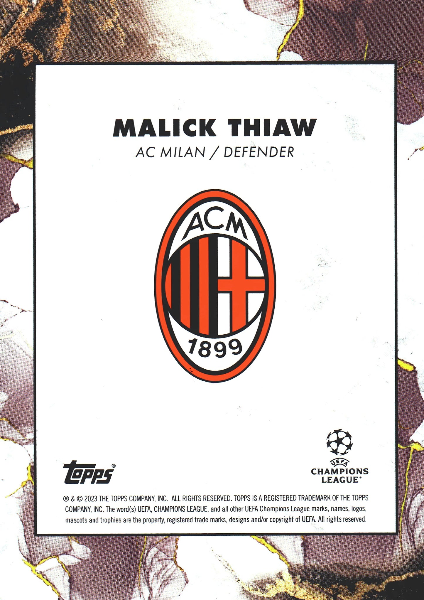 2023 Topps Inception Malick Thiaw AC Milan