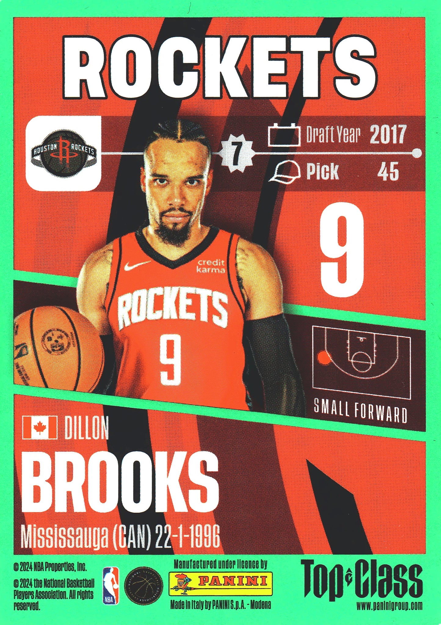 2023 Panini Top Class NBA Dillon Brooks #83 Houston Rockets