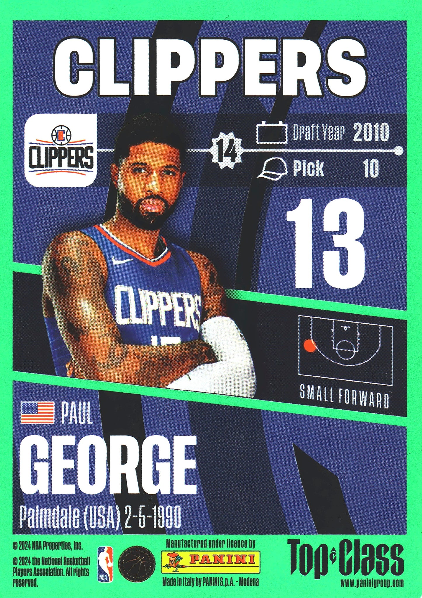 2023 Panini Top Class NBA Paul George #88 Los Angeles Clippers